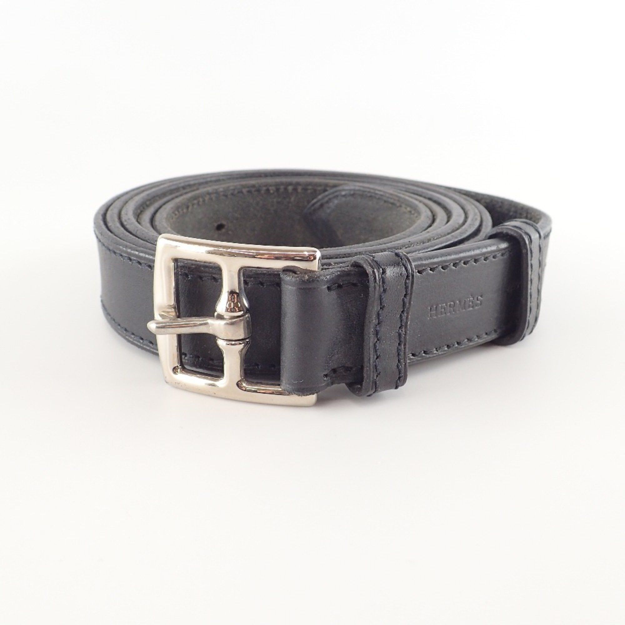 image of Hermes □C Stamp Margiela Period 161 Double-Wrap Etrivière Belt 161 Black Men's