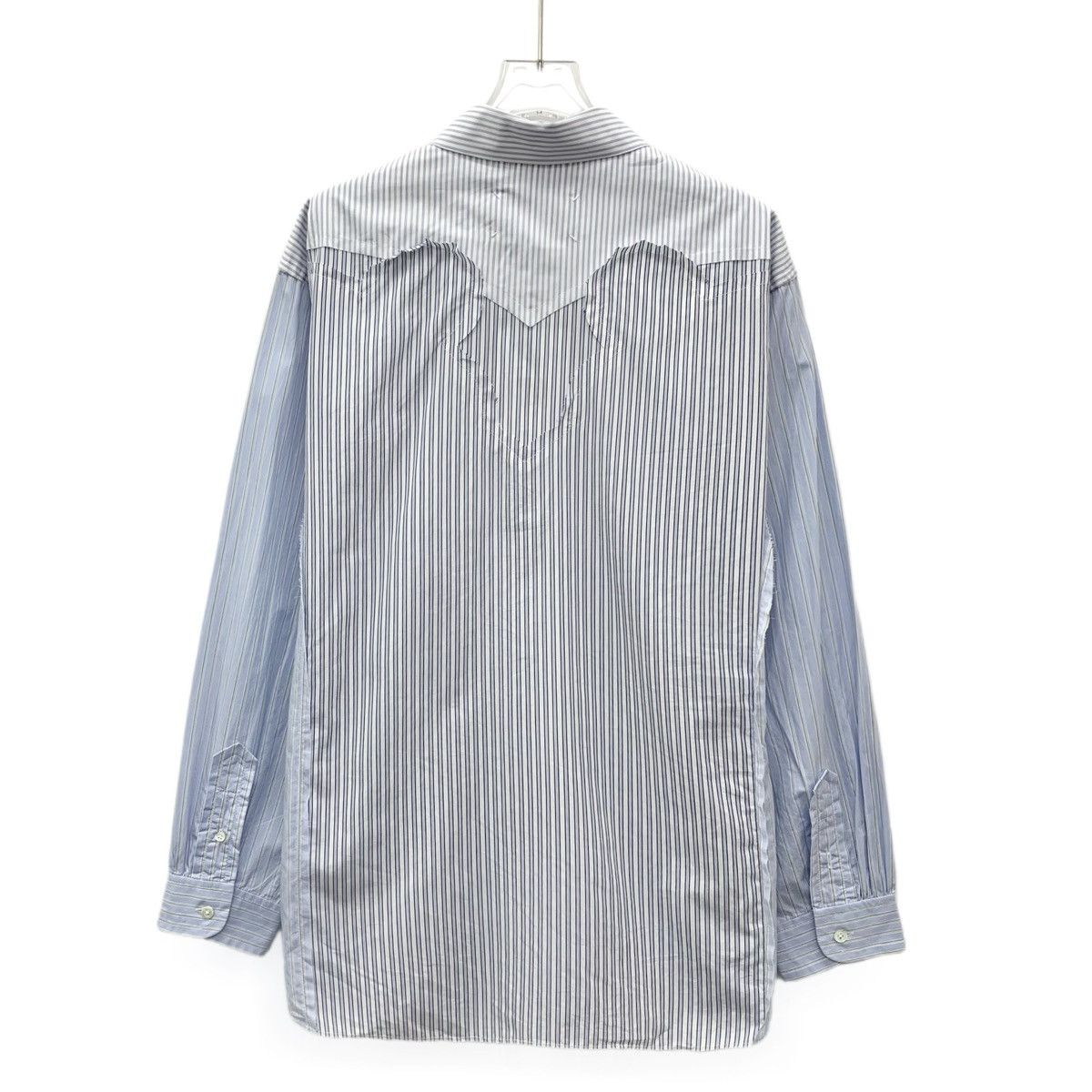 Maison Margiela Maison Margiela Light Blue Striped Long Sleeve Shirt K26WX Size US S / EU 44-46 / 1 - 2 Thumbnail