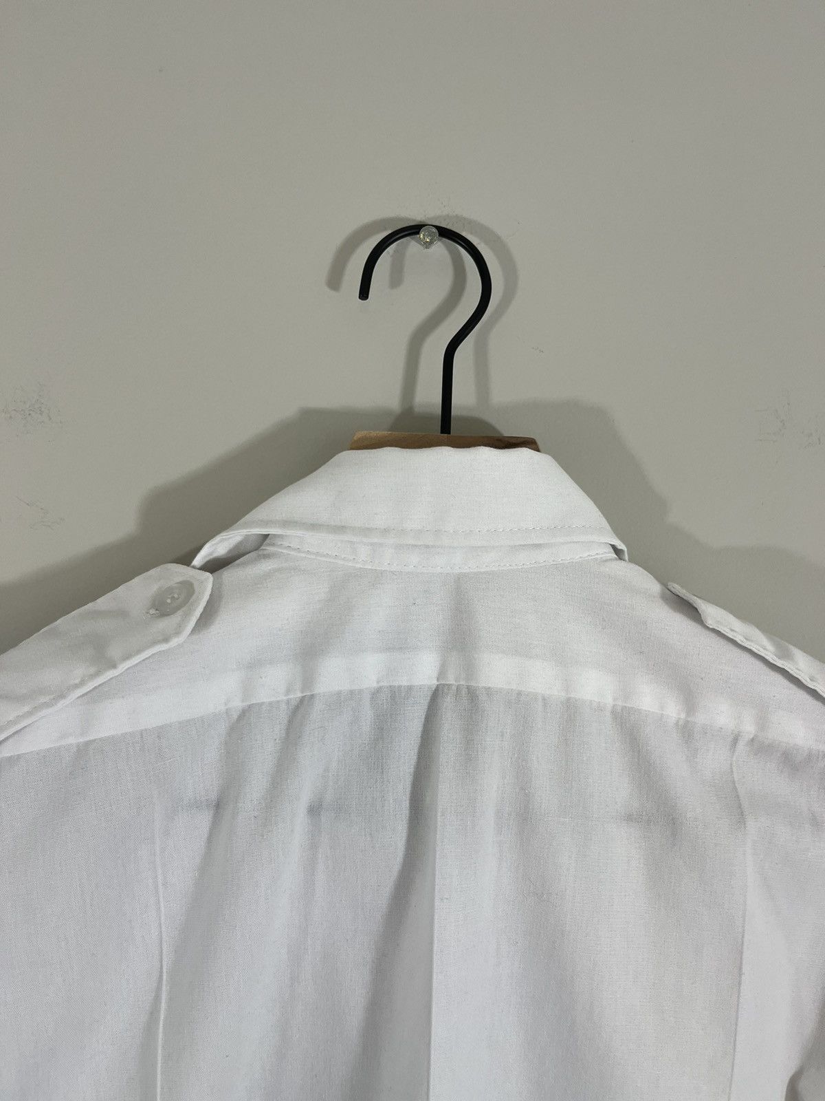 Vintage French Pilot Epaulette Military Pleated Shirt Size US M / EU 48-50 / 2 - 15 Thumbnail