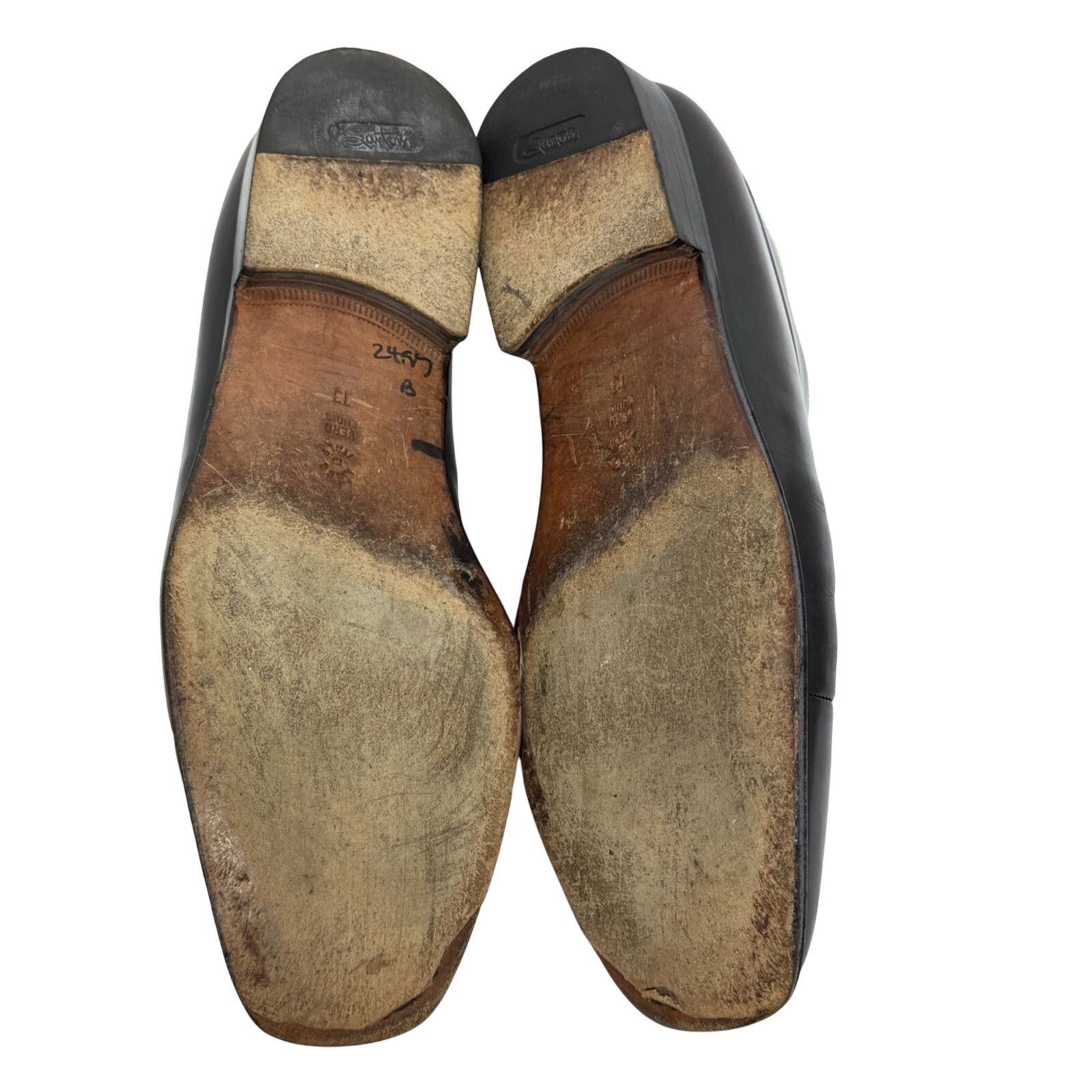 Santoni Santoni Classico Cap Toe Oxford Shoes Mens Pebble Leather Size US 13 / EU 46 - 8 Thumbnail