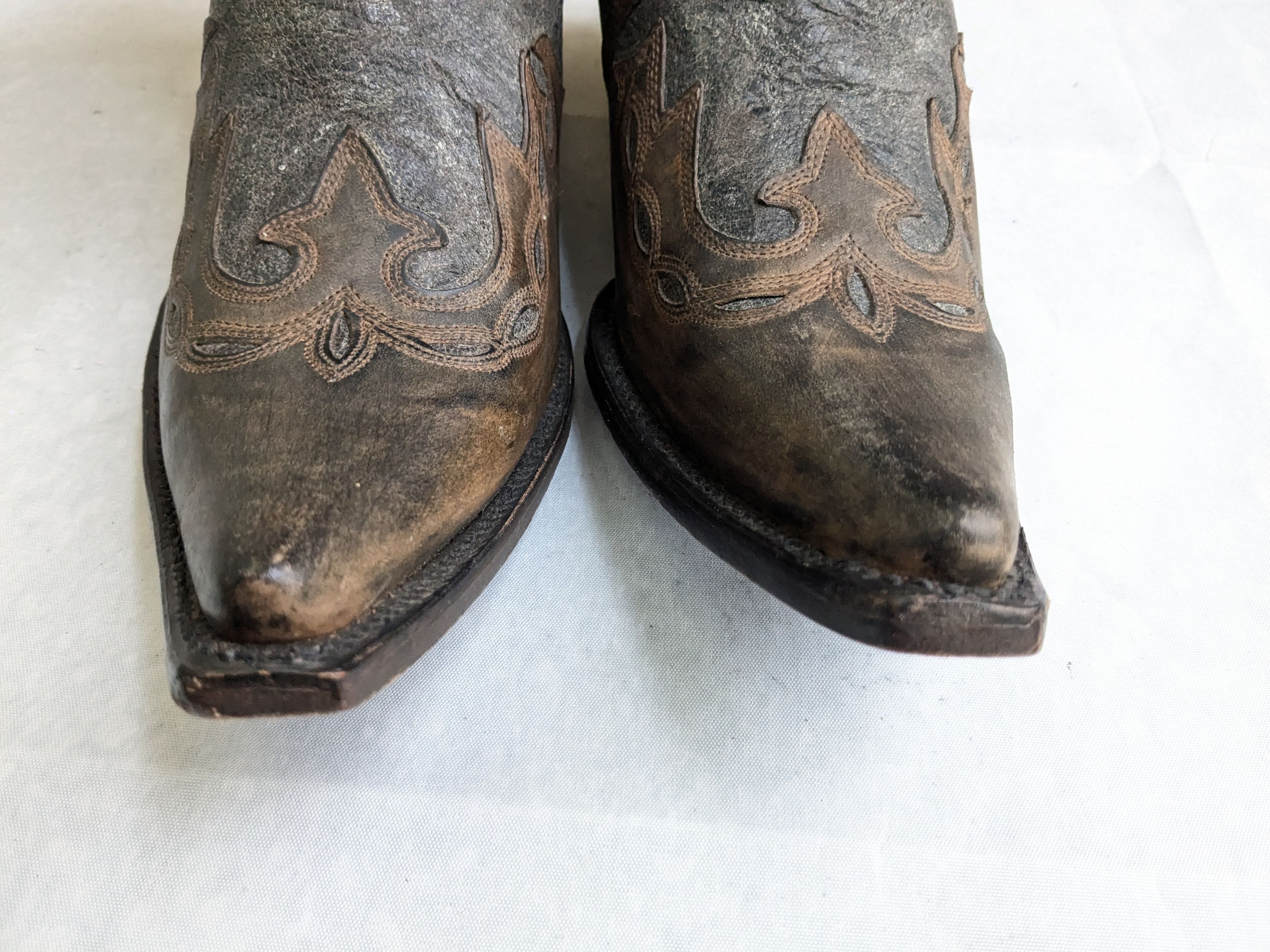 Stetson Stetson Cowboy Boots Brown Gray Eagle 10.5 Leather Size US 10.5 / EU 43-44 - 4 Thumbnail
