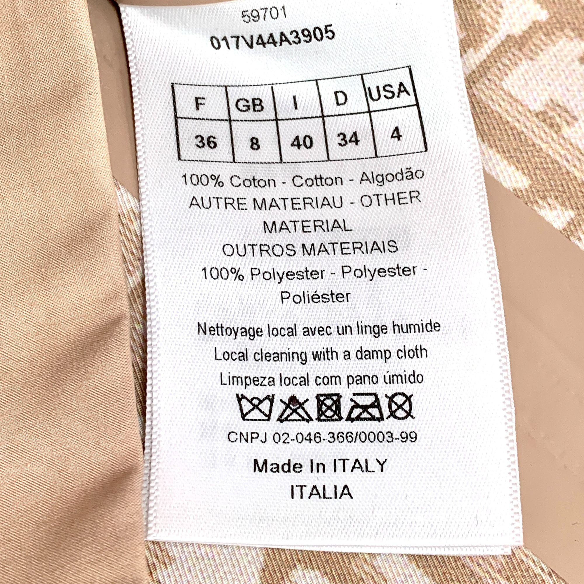 Dior Christian Dior Womens Beige Cotton Single-Breasted Jacket Wi Size XS / US 0-2 / IT 36-38 - 3 Thumbnail