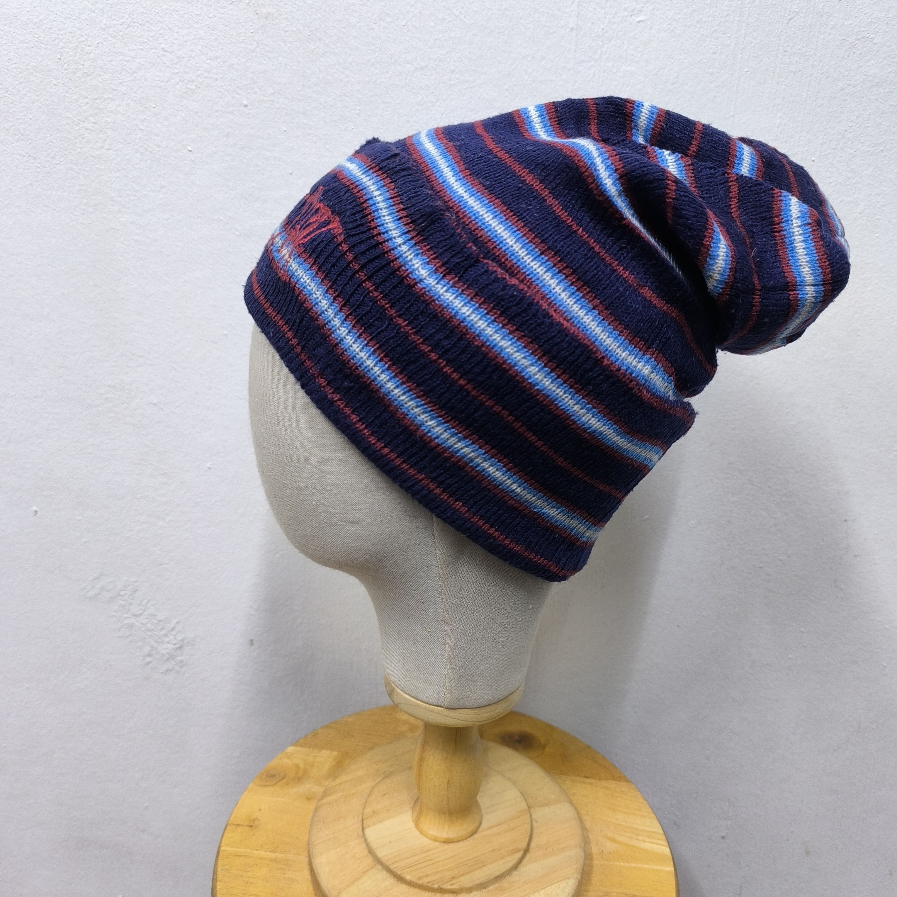 Hang Ten 💀 Vintage hang ten metal design stripes beanie hat Size ONE SIZE - 4 Thumbnail