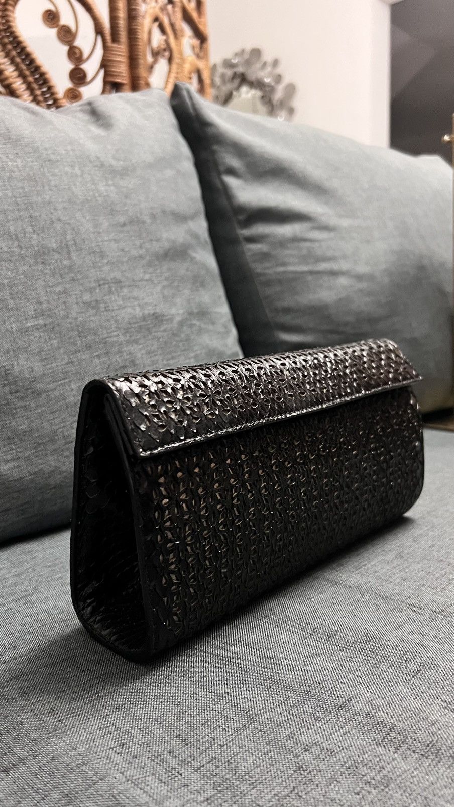 Alaia Alaia Python Laser Cut Clutch Bag Size ONE SIZE - 4 Thumbnail