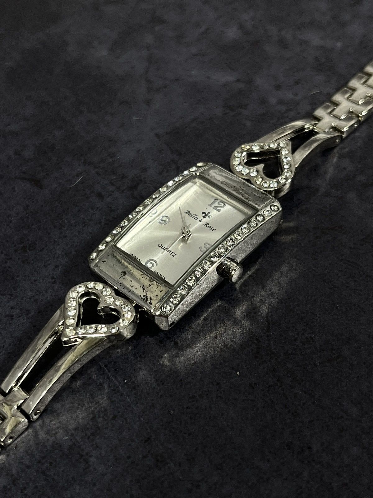 Jewelry Bella Rose Rhinestone Heart-Link Watch, Japanese Brand Size ONE SIZE - 3 Thumbnail