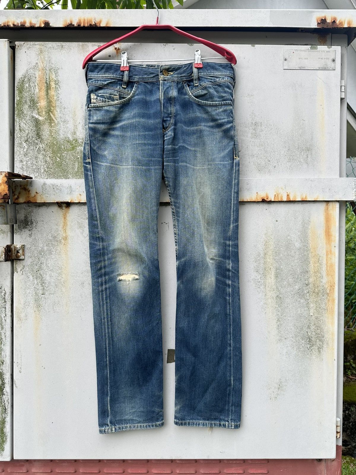 Diesel 👹Vintage Diesel Poiak Baggy Thrashed Jeans Size US 28 / EU 44 - 1 Thumbnail