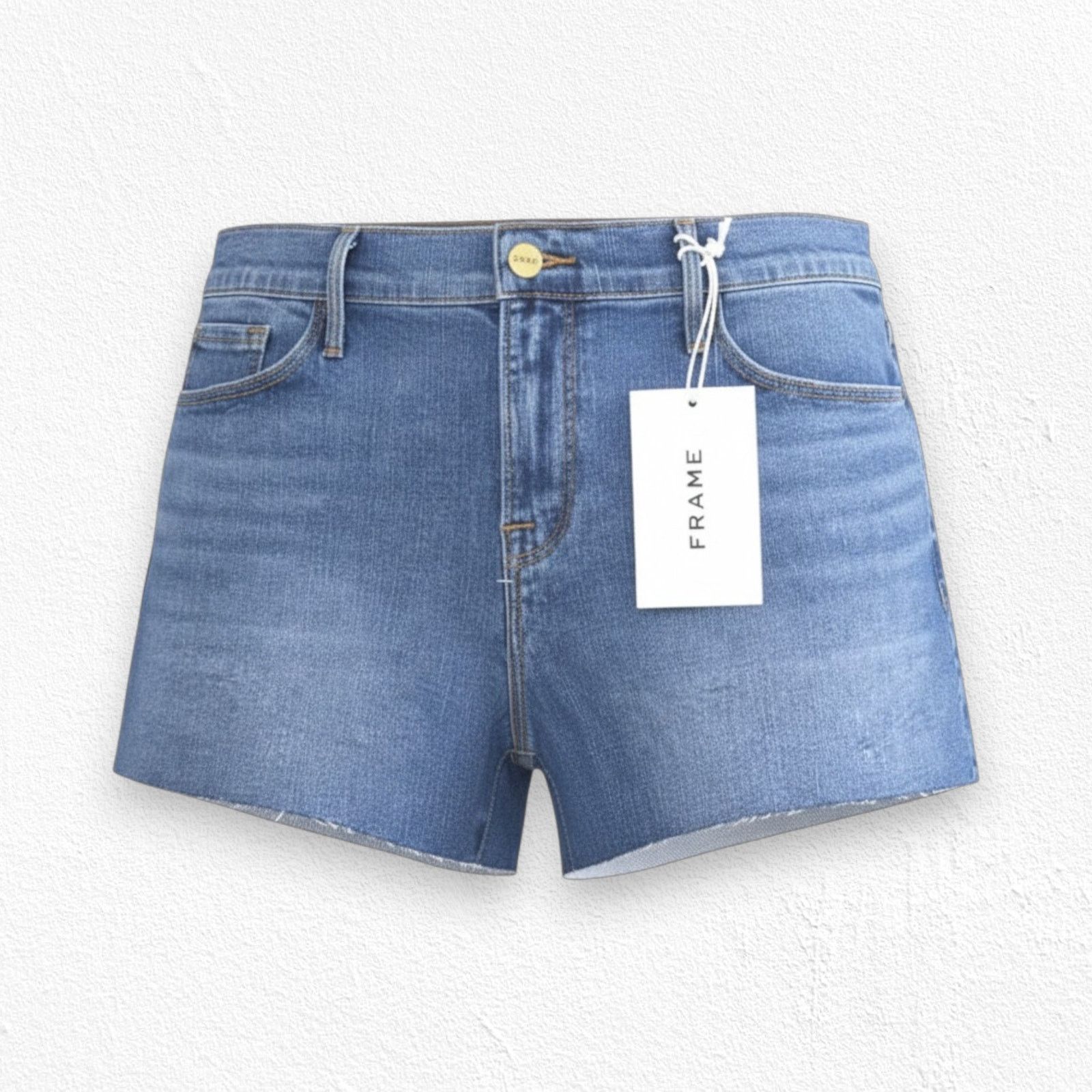 Frame FRAME Le Cutoff Denim Shorts Raw Hem Mid Rise Size 31 NWT Size 31" - 1 Thumbnail