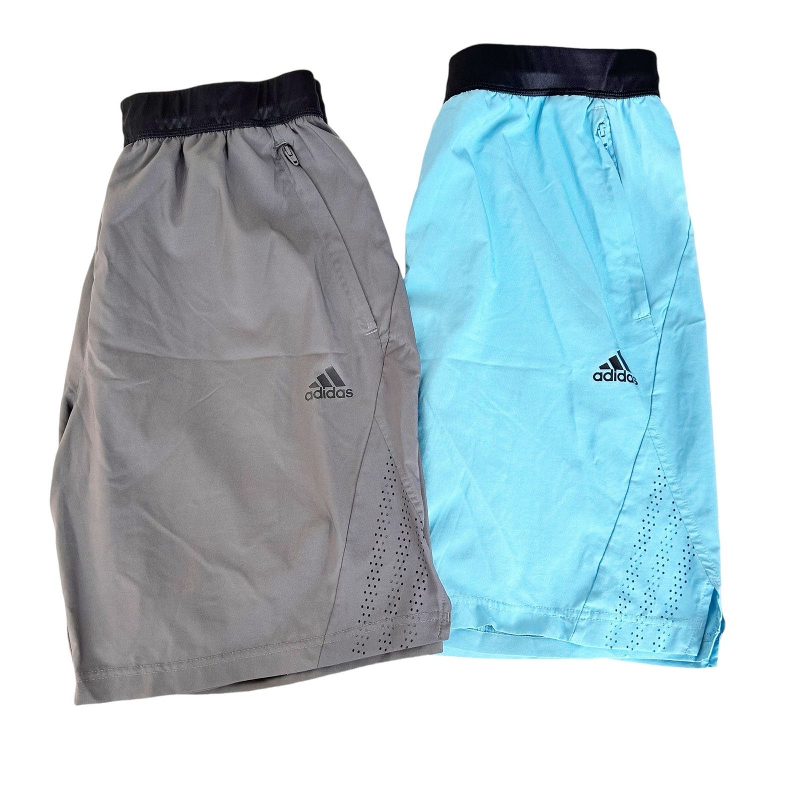 Adidas Adidas Lot of 2 Blue Gray Athletic Shorts Sz M Size US 32 / EU 48 - 1 Thumbnail