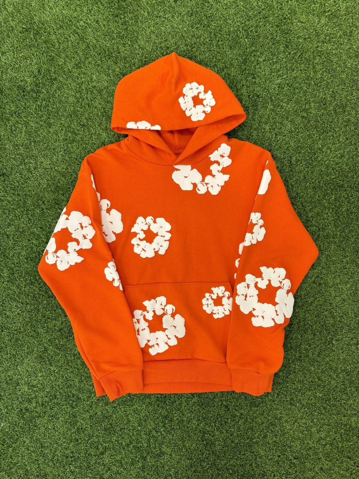 image of Orange Denim Tears “The Cotton Wreath” Hoodie, Men's (Size 2XL)