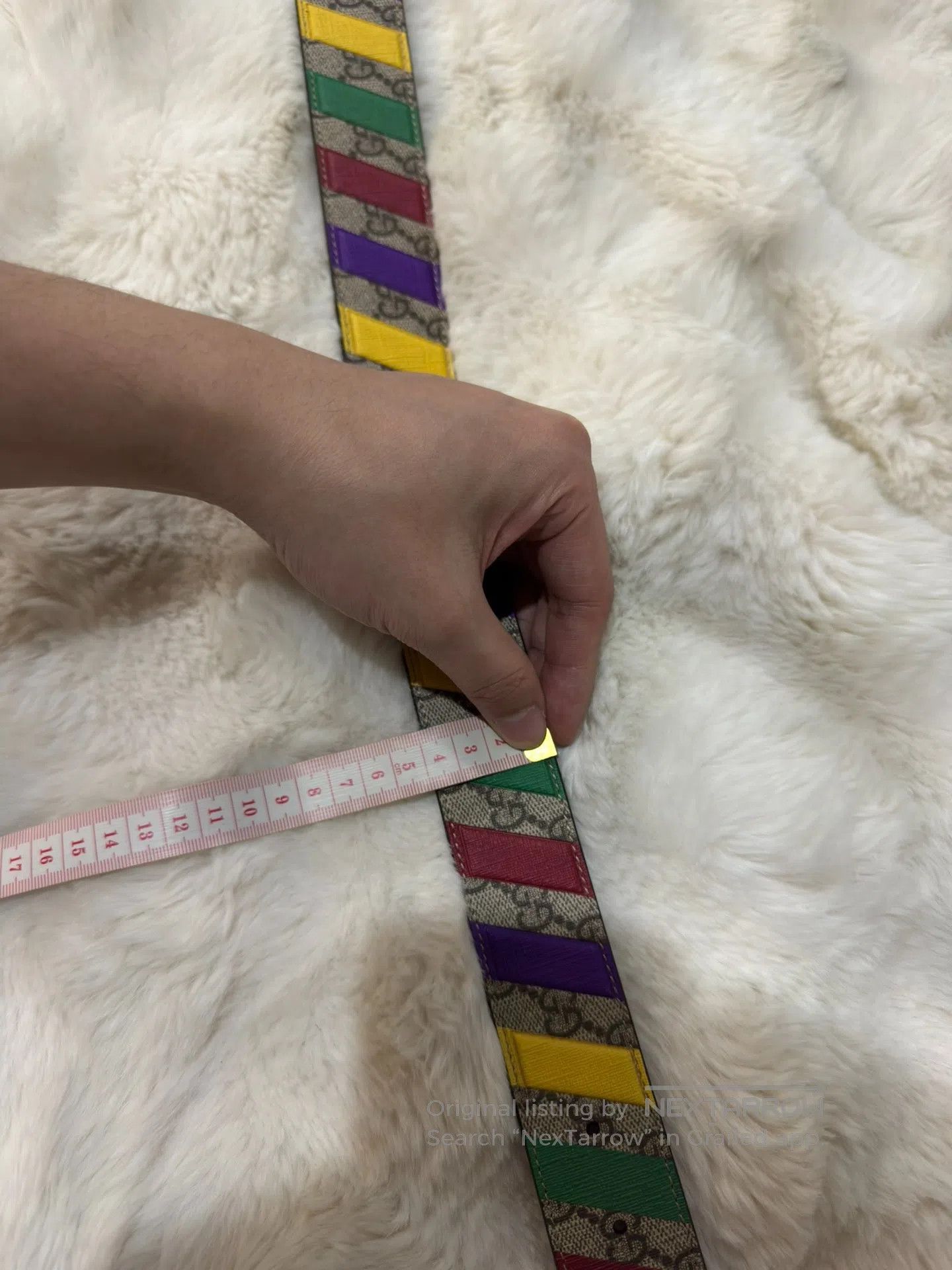 Gucci Guicci size 80 Rainbow Double G Printed Belt| Size ONE SIZE - 6 Thumbnail