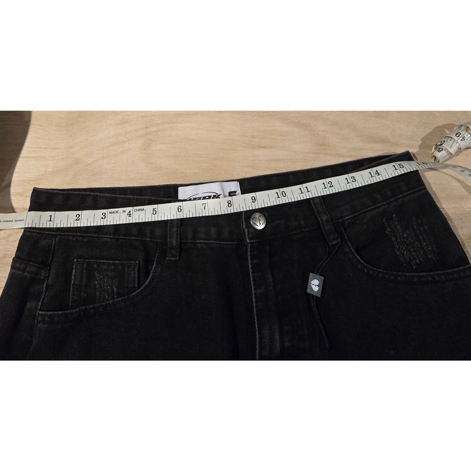 Other NWOT Heartbreak Hotel HBRK Distressed Denim black sz S Size 32" / US 10 / IT 46 - 8 Thumbnail