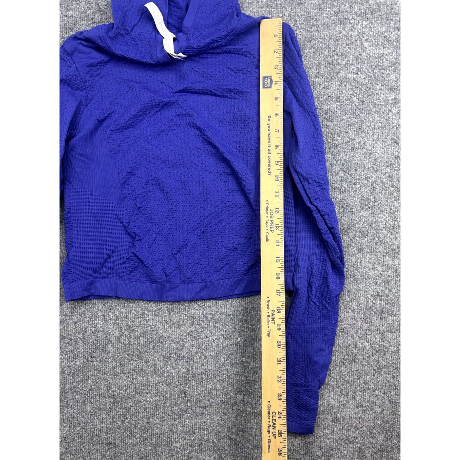 Athleta Athleta Hoodie Womens S Blue/Purple Lightweight Knit Pullover V Neck Athletic Size S / US 4 / IT 40 - 4 Thumbnail