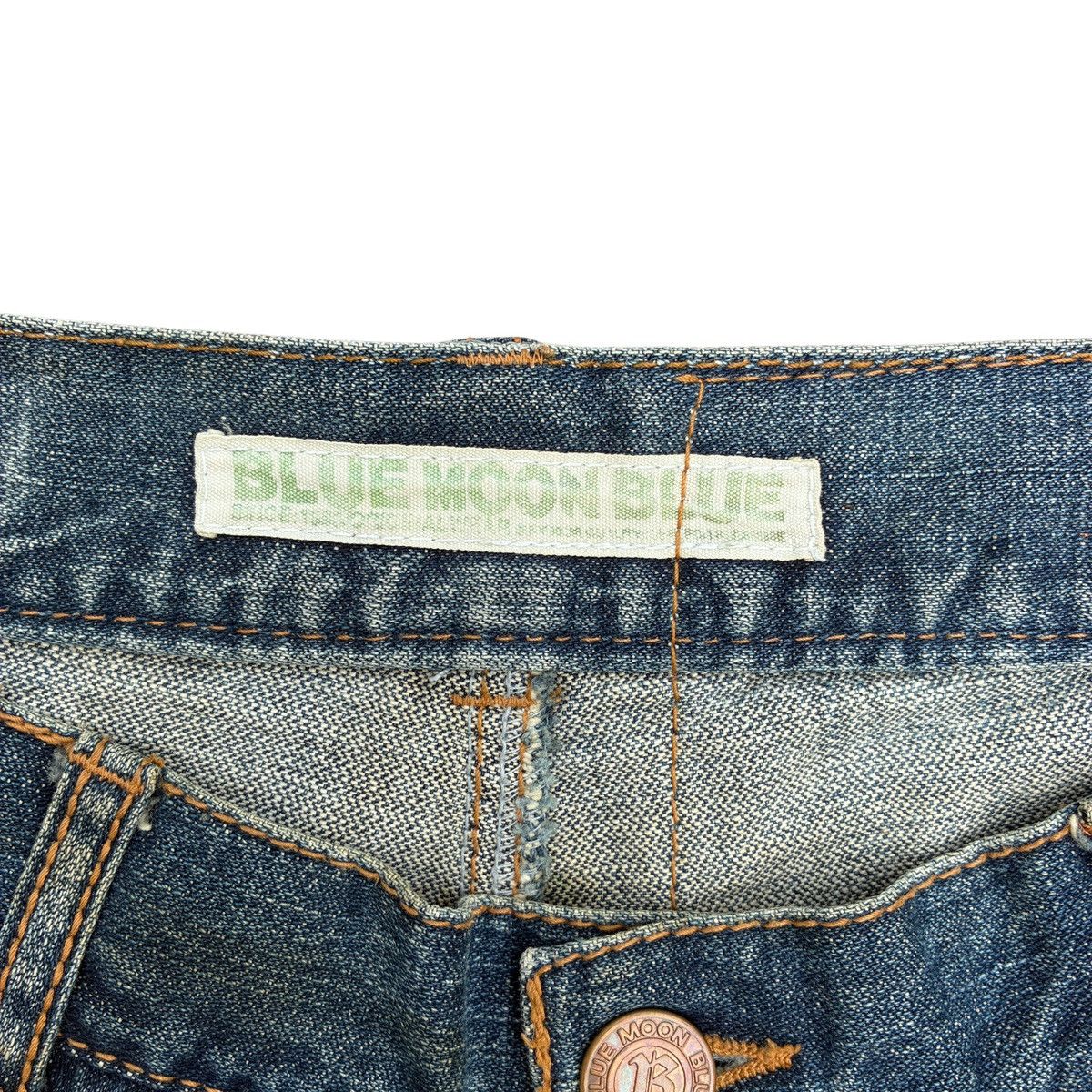 Japanese Brand Blue moon Blue Beach Sunset Embroidered Denim Shorts Size US 31 - 6 Thumbnail