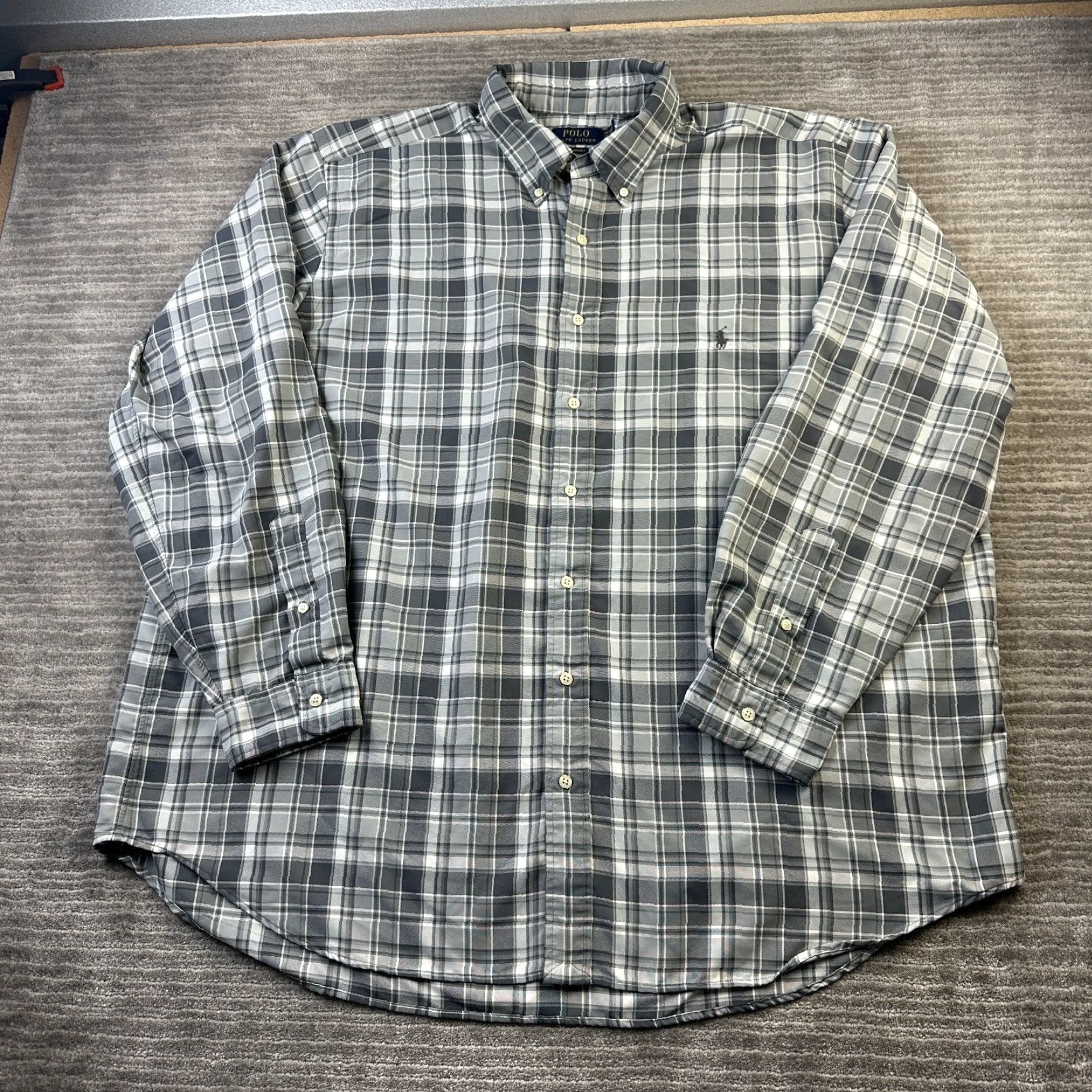 Polo Ralph Lauren Polo Ralph Lauren Shirt Mens 2XB 2XL Big Gray Performance Button Up Pony Size US XXL / EU 58 / 5 - 2 Thumbnail