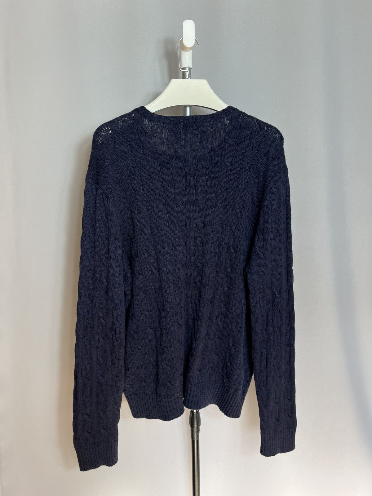 Polo Ralph Lauren Polo Ralph Lauren Cable Knit Sweater Navy Cotton Mens Size US XL / EU 56 / 4 - 7 Thumbnail