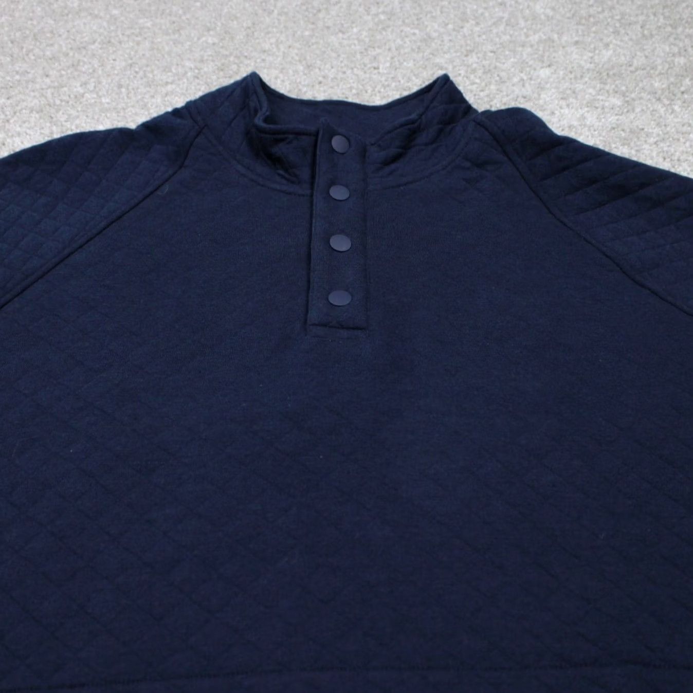 Eddie Bauer Eddie Bauer Sweatshirt Mens XL Blue Quilted Mock Neck Henley L/S Sweater Size US XL / EU 56 / 4 - 5 Thumbnail
