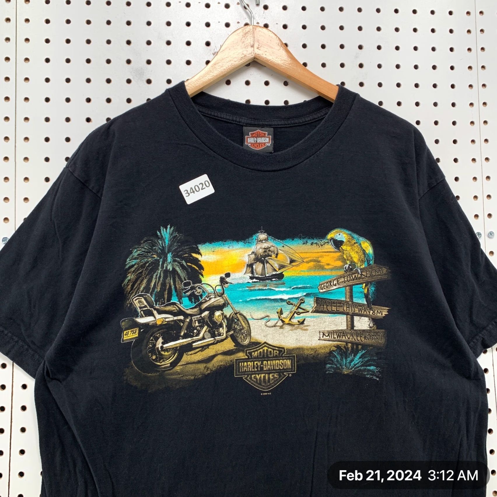 Harley Davidson VINTAGE Harley-Davidson Motorcycle Shirt Mens XL Black 22x29 Grand Cayman Size US XL / EU 56 / 4 - 3 Thumbnail