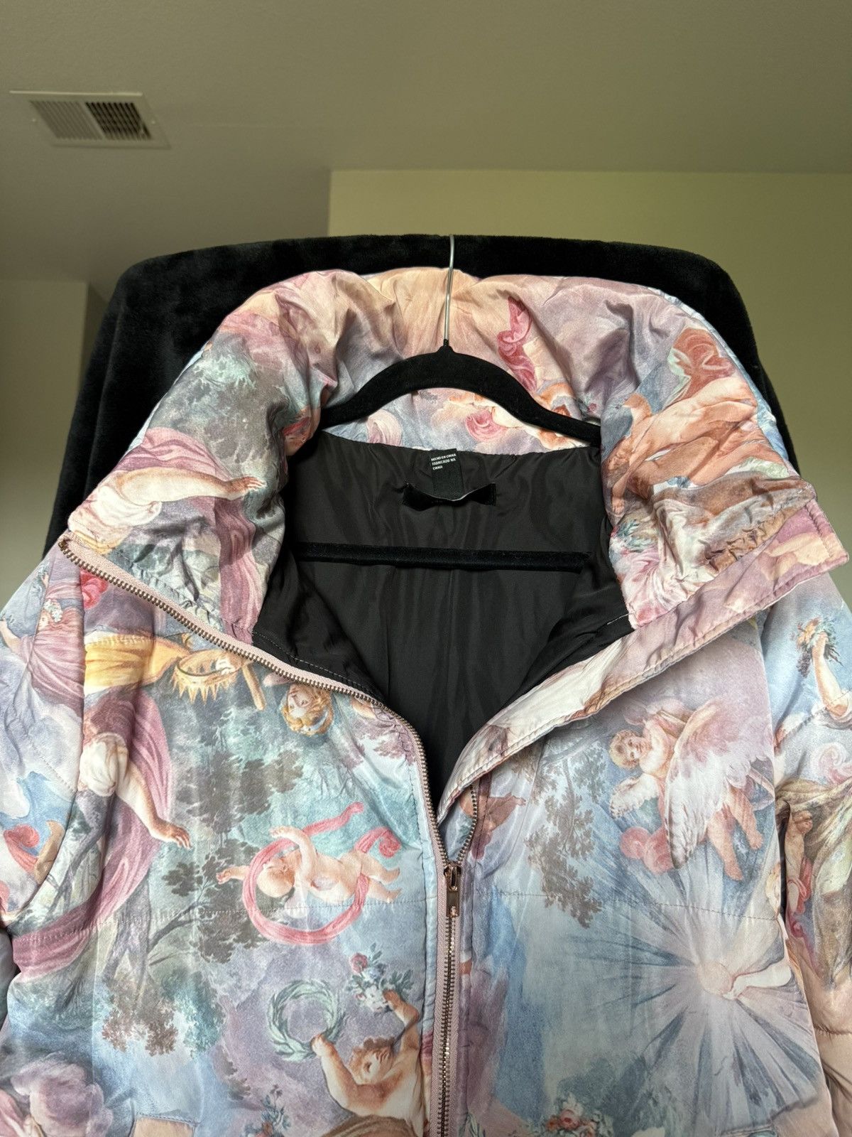 Other Cherub Angel Renaissance Print Puffer Jacket Pastel Street Size US M / EU 48-50 / 2 - 2 Thumbnail