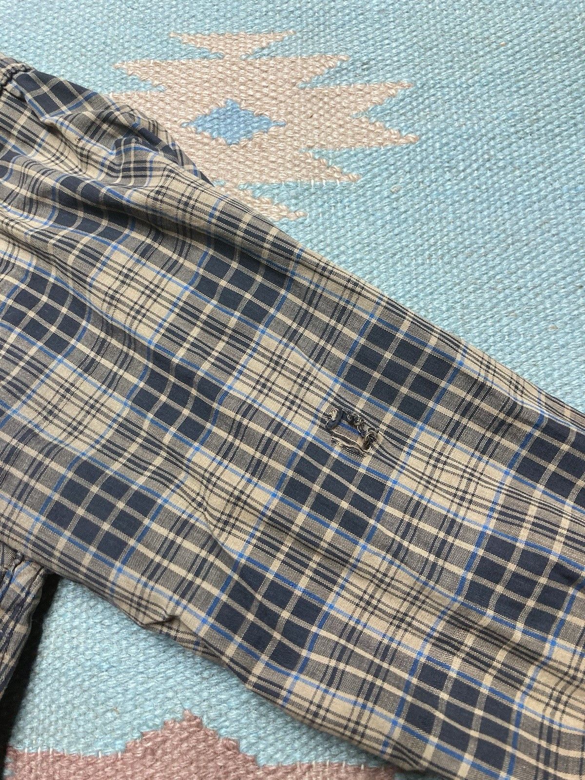 Vintage 70s wrangler Pearl snap shirt plaid blue bell western small Size US S / EU 44-46 / 1 - 5 Thumbnail