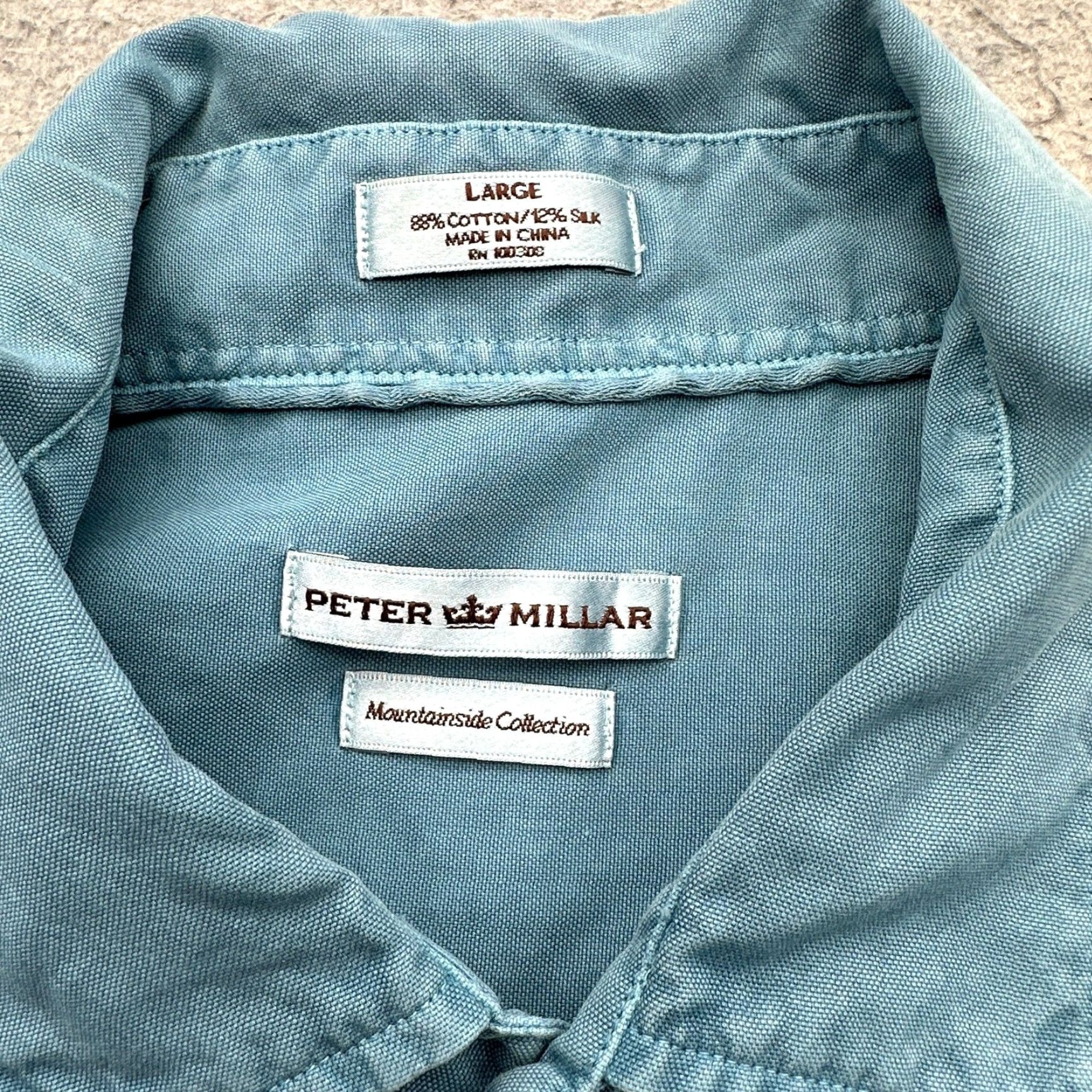 Peter Millar Peter Millar Mountainside Collection Long Sleeve Button Shirt Large Blue Shirt Men L Blue Button-Up Riverstone/Aqua? Size US L / EU 52-54 / 3 - 2 Thumbnail