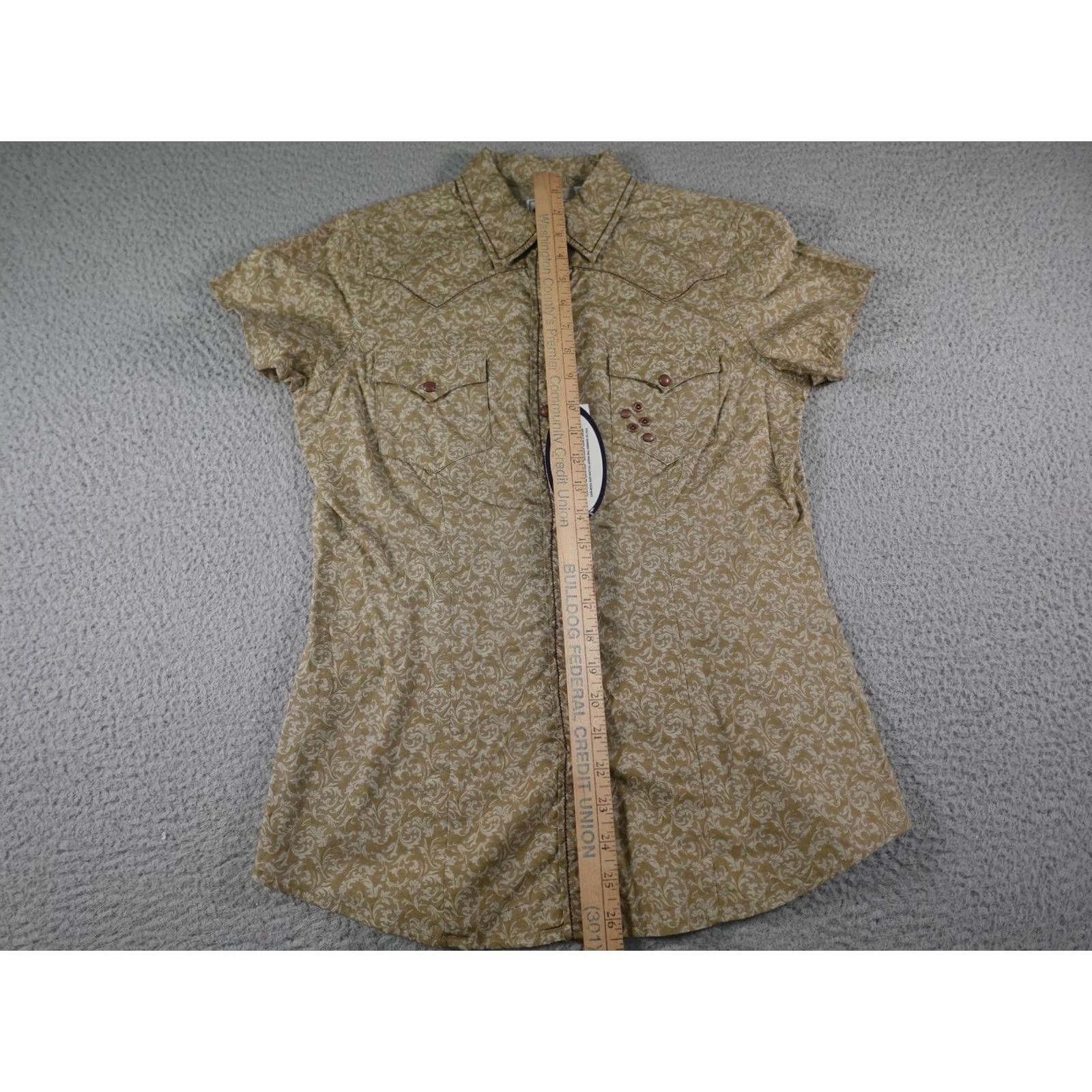 Roper Roper Womens Small Beige Floral Western Shirt Round Collared Short Sleeve Button-Up NA Size S / US 4 / IT 40 - 6 Thumbnail