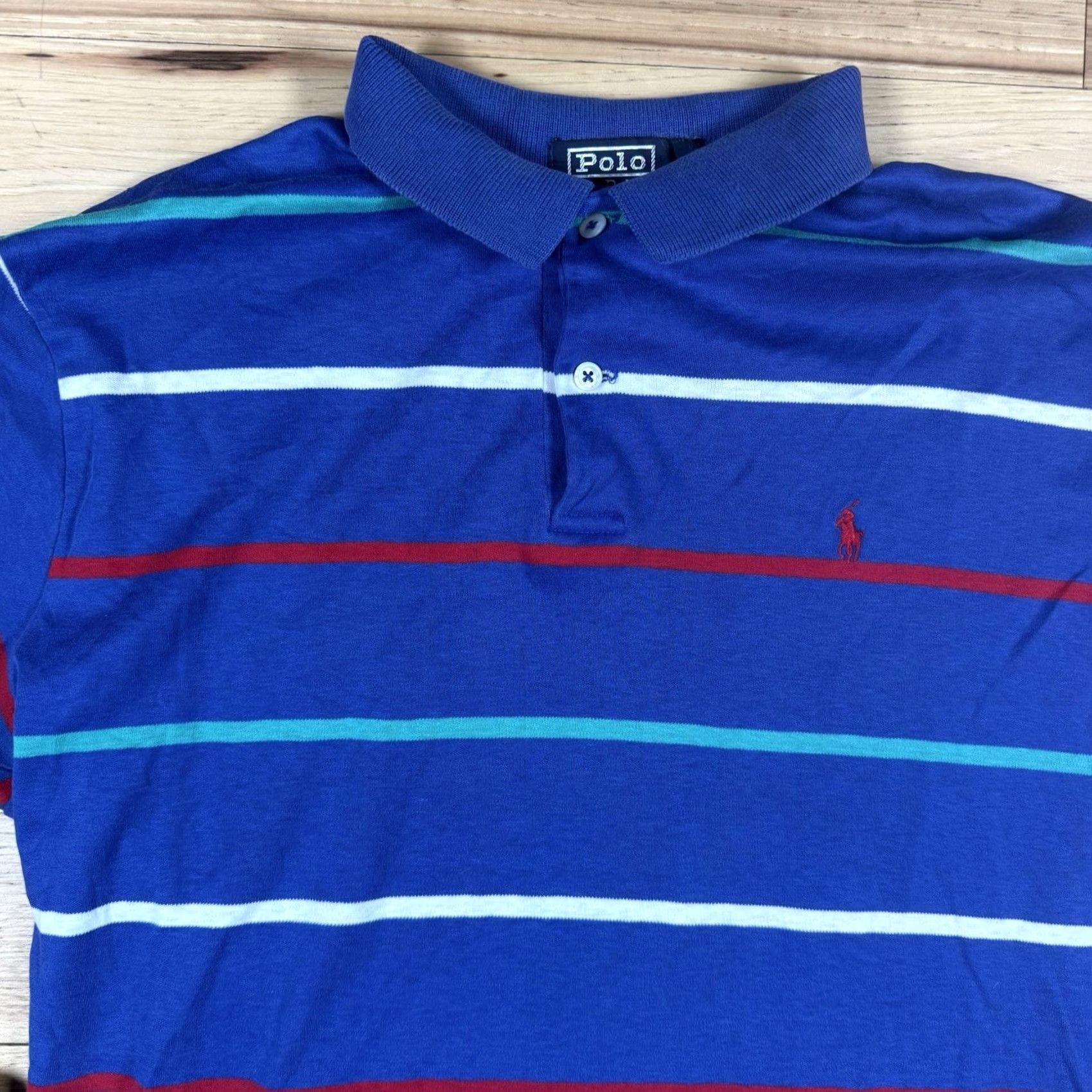 Ralph Lauren VINTAGE Polo Ralph Lauren Shirt Mens Large Blue Stripe Polo Shirt L Regular Striped Blue Mens Size US L / EU 52-54 / 3 - 3 Thumbnail