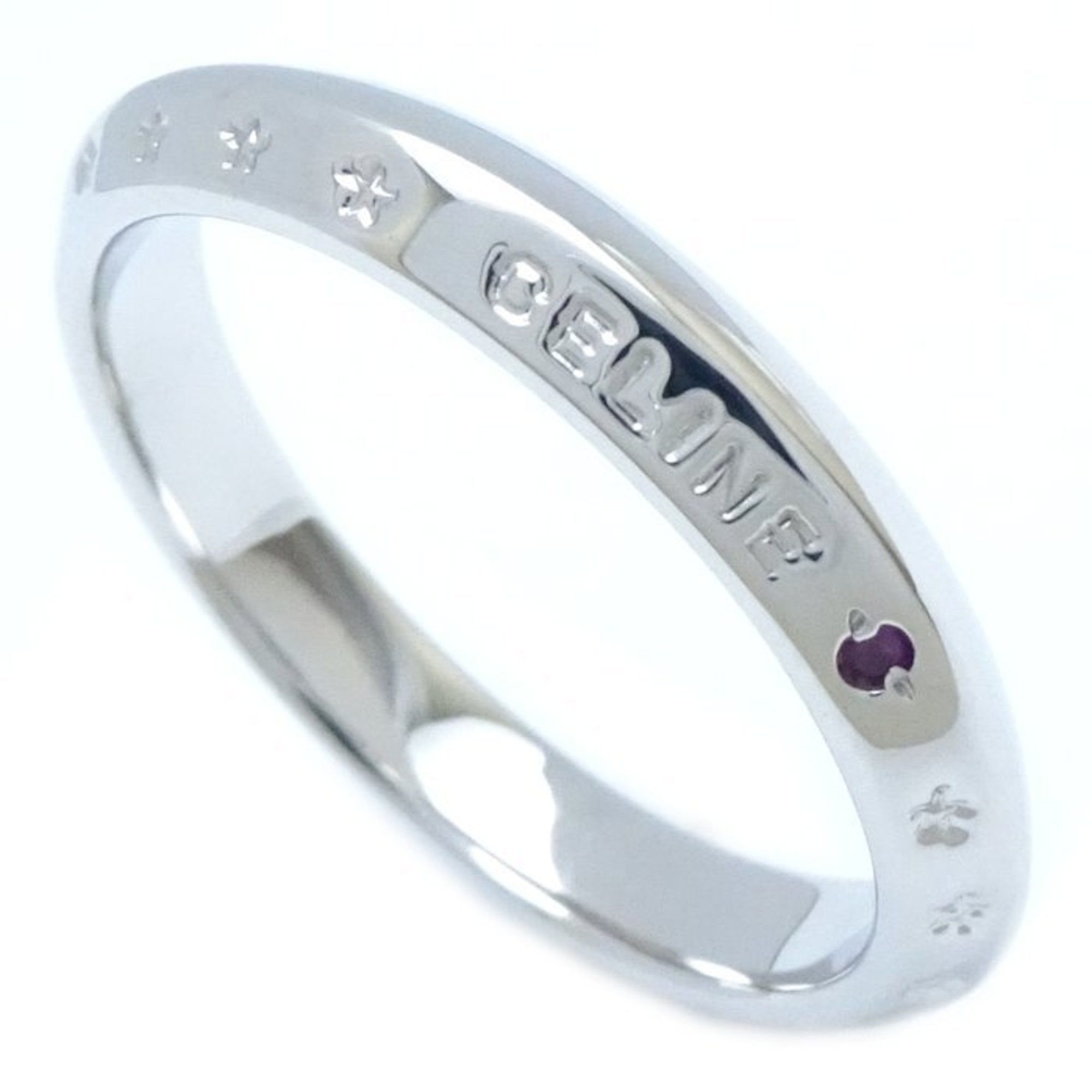 image of Celine Ring 1P Ruby Pt950 Platinum 199165 in Silver, Women's