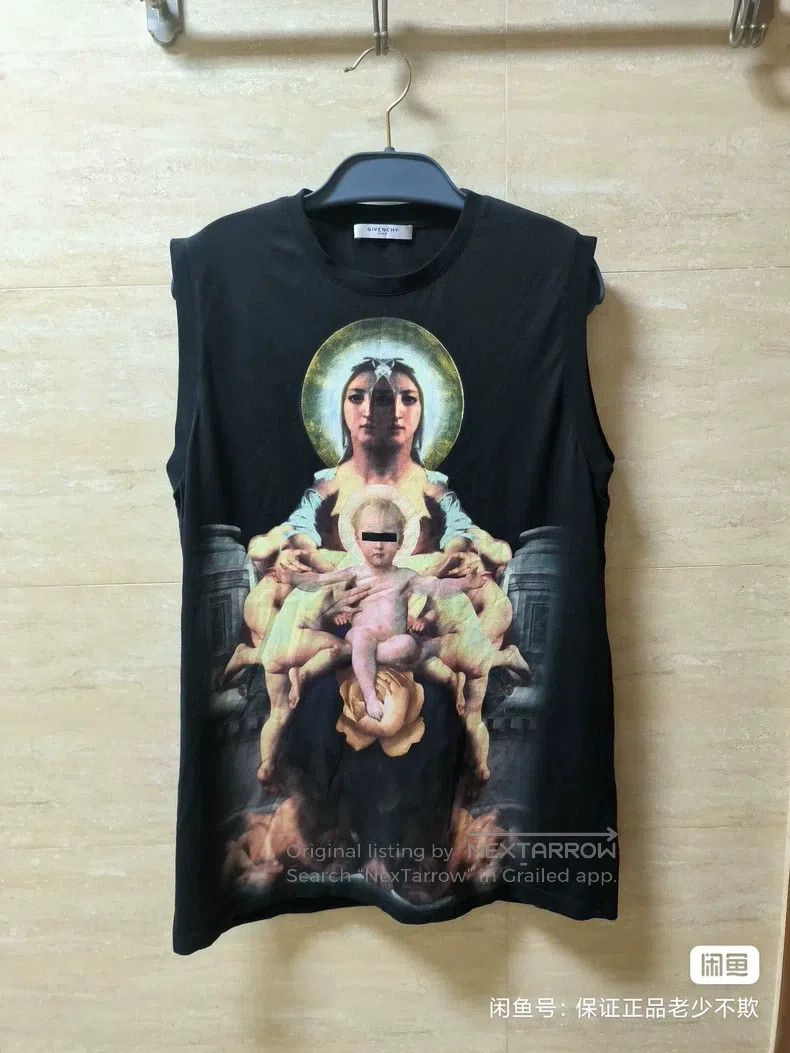 Givenchy Givenchy Black Madonna print sleeveless T-shirt / vest (ma Size US S / EU 44-46 / 1 - 1 Thumbnail