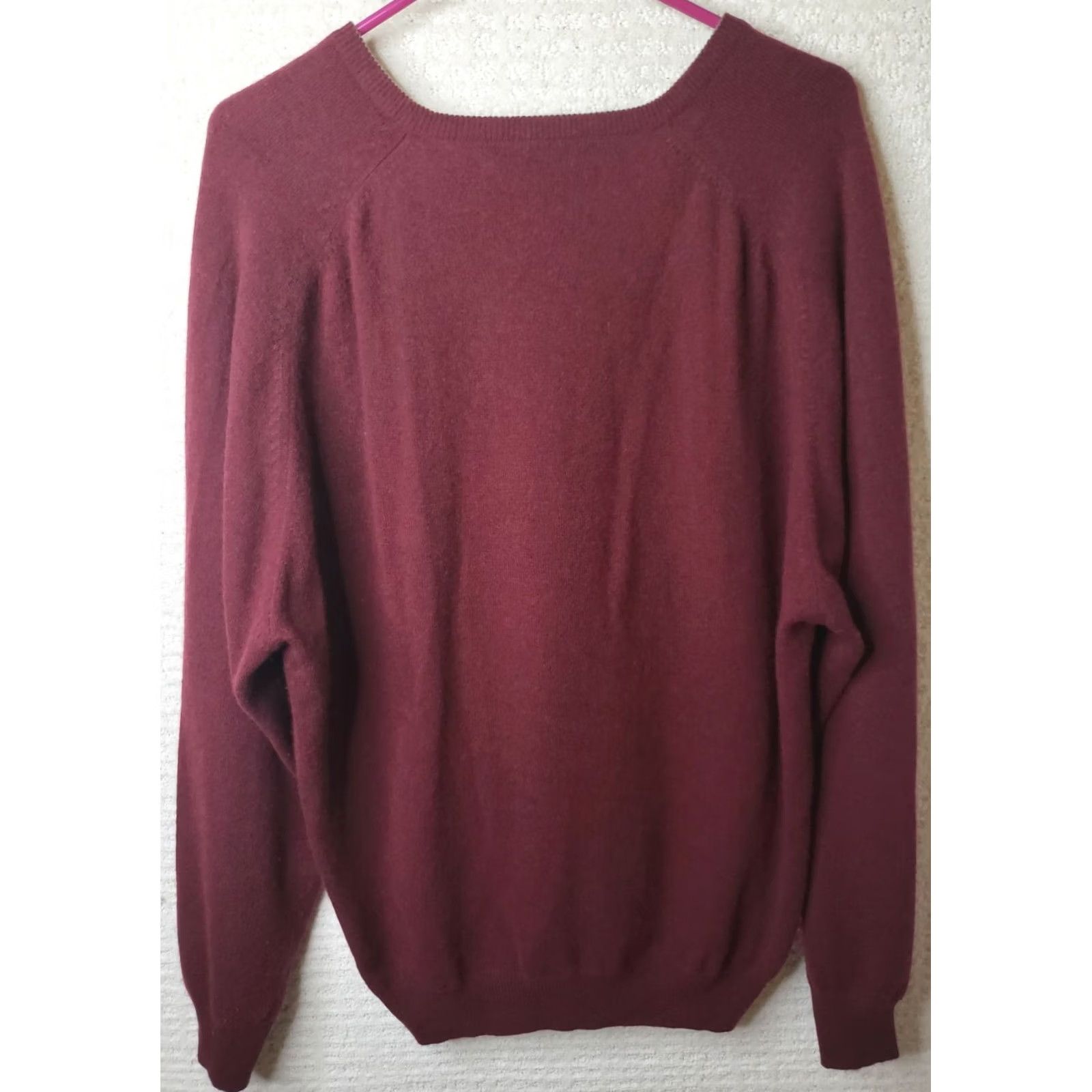 Vintage Glenshiel Sweater Men's L Maroon 100% Cashmere V Neck Pullover Knit Regular Size US L / EU 52-54 / 3 - 5 Thumbnail