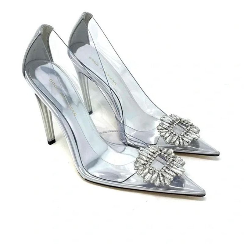 Good American Good American | Cinder-f*cking-ella Clear Heels with Jewels Size US 10 / EU 43 - 2 Thumbnail
