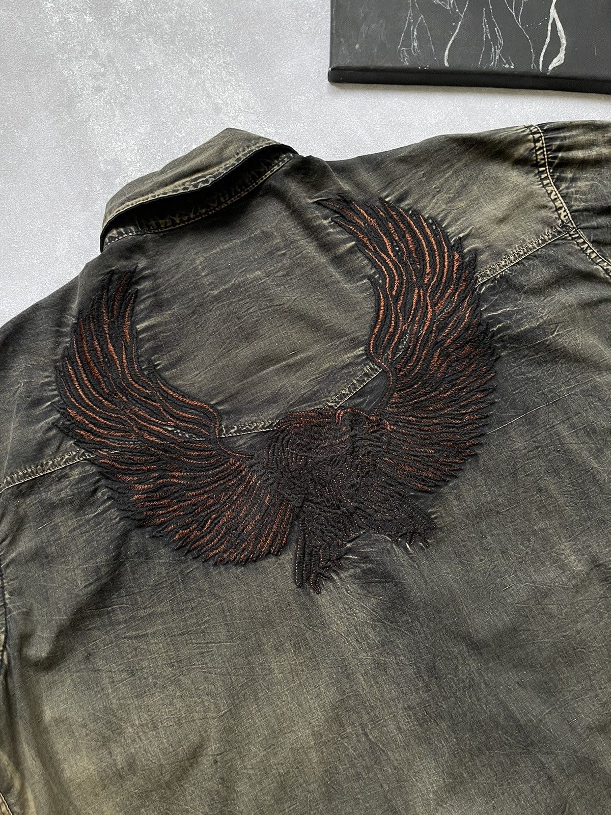 Vintage Vintage Racing Eagle Denim Racing Jacket made in USA Size US L / EU 52-54 / 3 - 4 Thumbnail