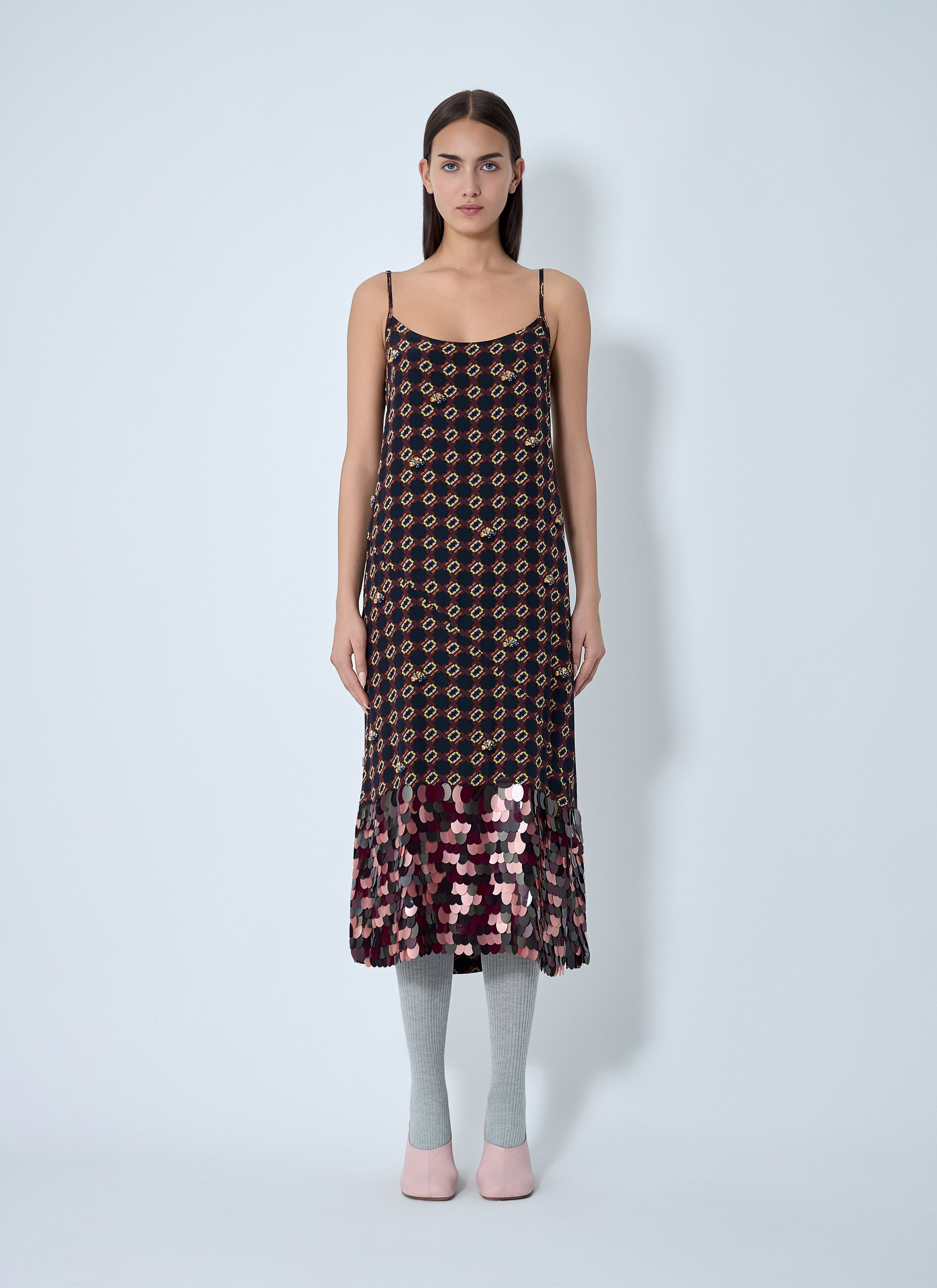Embellished Slip Midi Dress