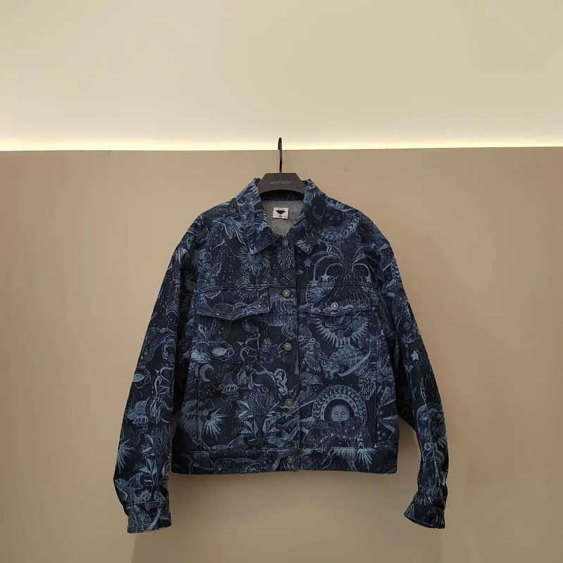 Dior Dior Women's Blue Floral Print Jacket 0089 Size L / US 10 / IT 46 - 1 Thumbnail