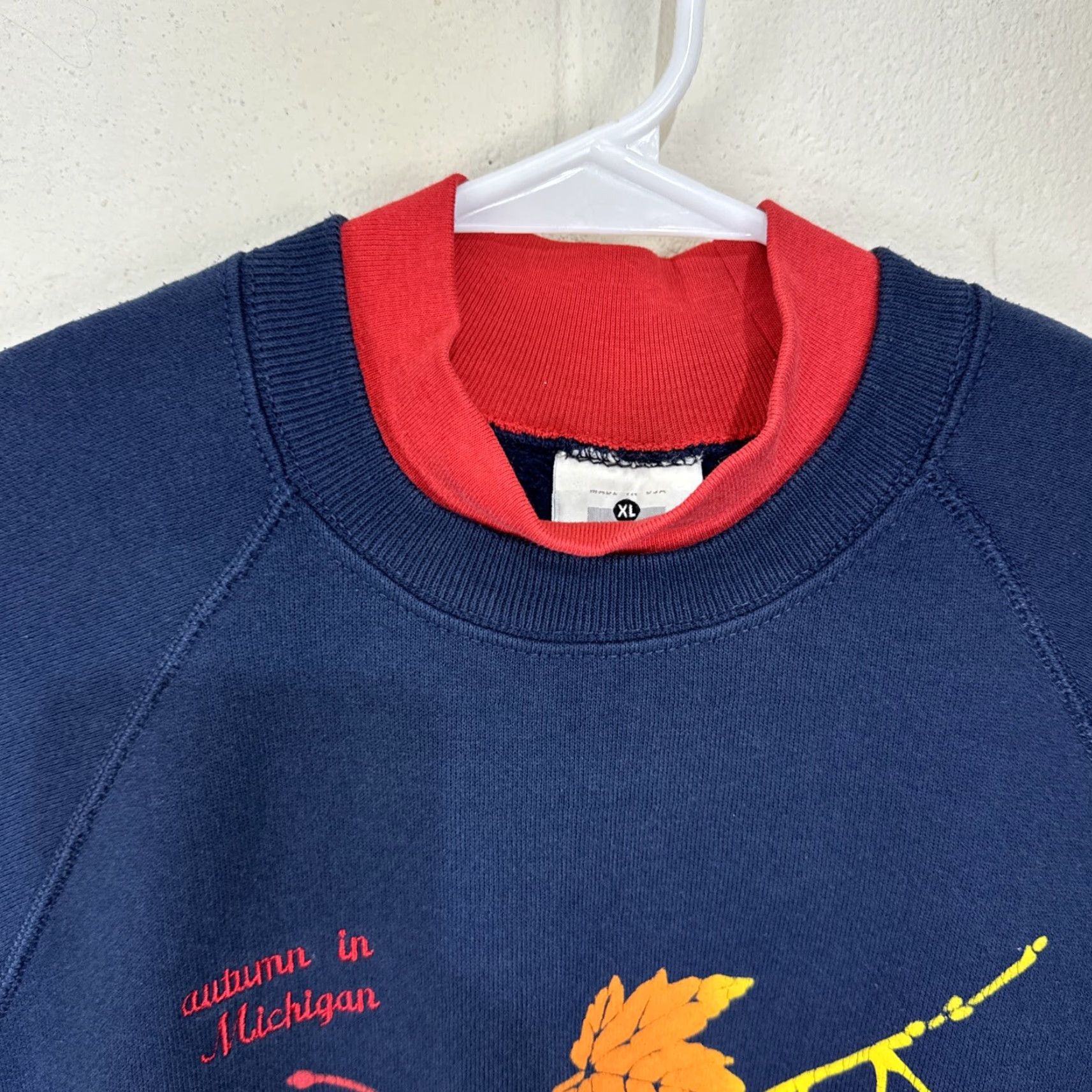Lee VINTAGE Lee Sweatshirt Men's XL Blue 90s Fall Leaves Graphic Print Fleece Pullover Size US XL / EU 56 / 4 - 4 Thumbnail