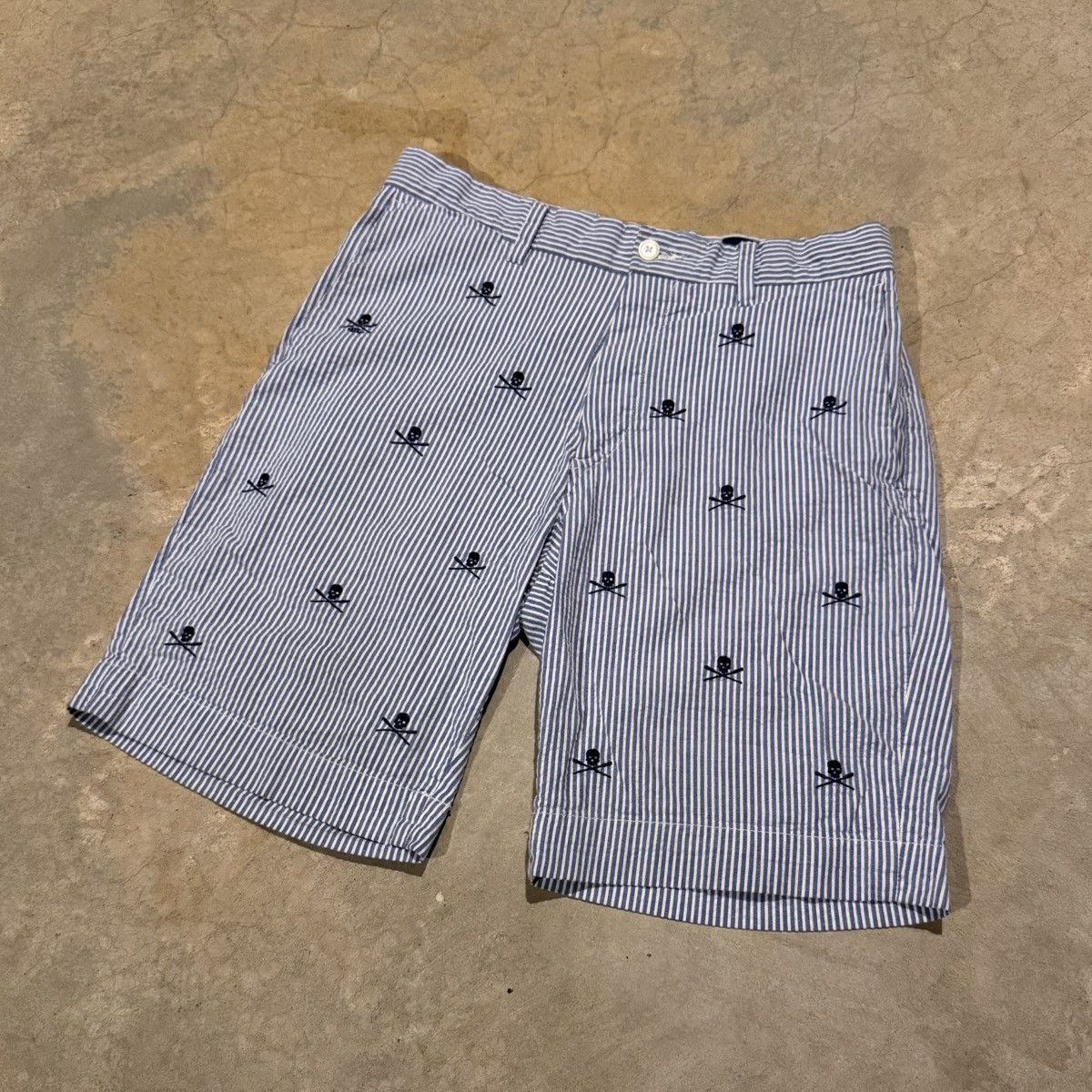 Polo Ralph Lauren Polo Ralph Lauren Crossbones Skulls Seersucker Shorts Grunge Size US 29 - 2 Thumbnail