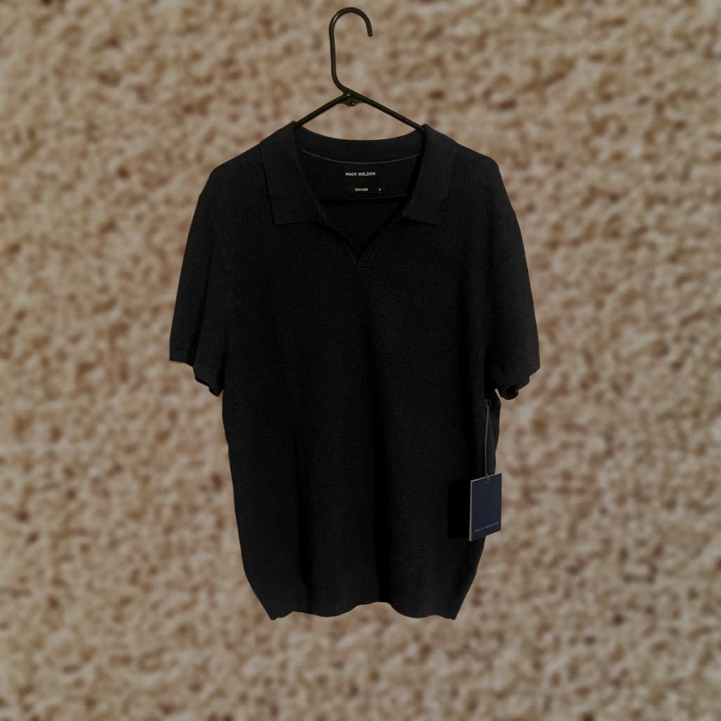 Vintage Mack Weldon Tech Linen Johnny Collar Polo Sweater Shirt Navy New Men's XL Size US XL / EU 56 / 4 - 1 Thumbnail