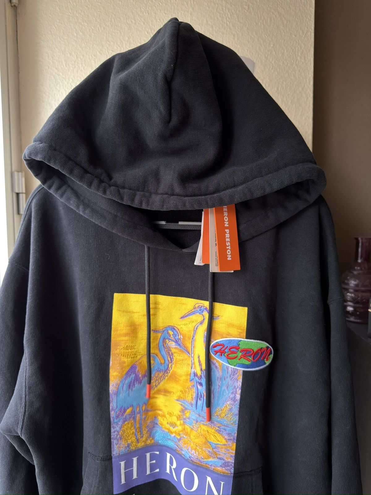 Heron Preston Heron Preston crane big logo new black hoodie Size US XL / EU 56 / 4 - 2 Thumbnail