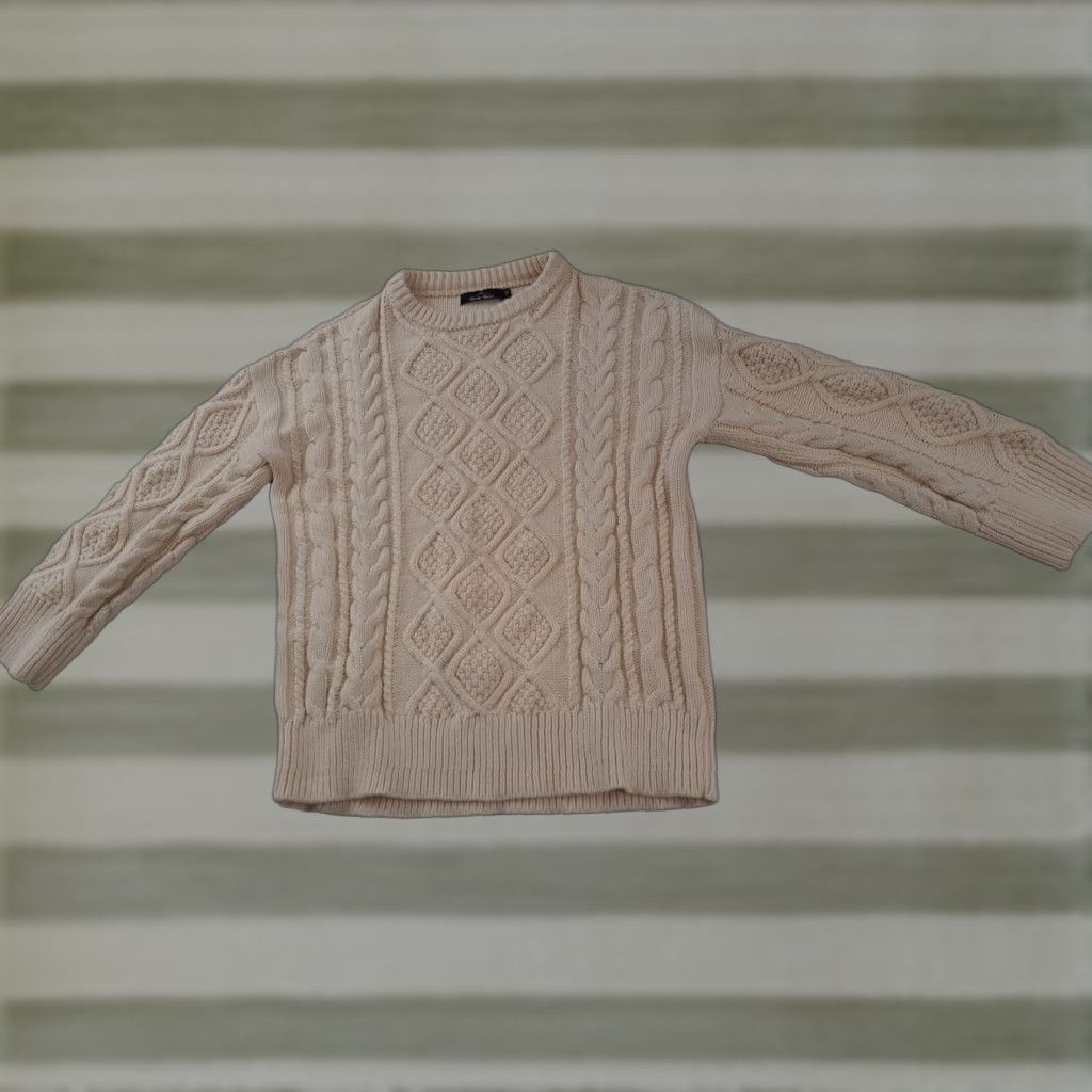 Vintage VINTAGE Cable Knit White Woman Long Sleeve Sweater Size M Pullover Winter Casual Women Trendy queen Regular Knit Cotton Blend Size M / US 6-8 / IT 42-44 - 1 Thumbnail