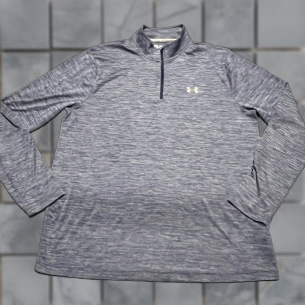 Under Armour Under Armour Shirt Mens XXL Quarter Zip Performance Long Sleeve Blue Size US XXL / EU 58 / 5 - 1 Thumbnail