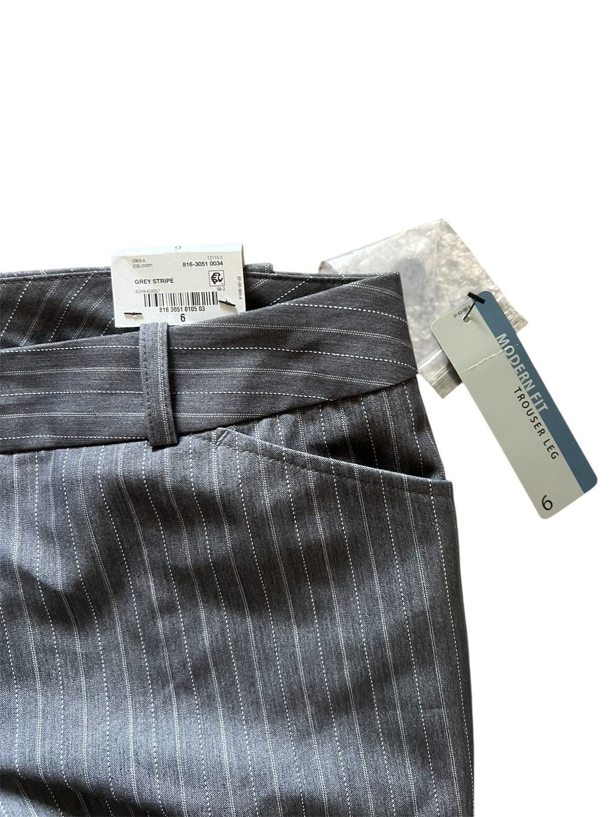 Worthington Worthington Women’s Grey Stripe Modern Fit Trouser | 6 NWT Size 28" / US 6 / IT 42 - 3 Thumbnail
