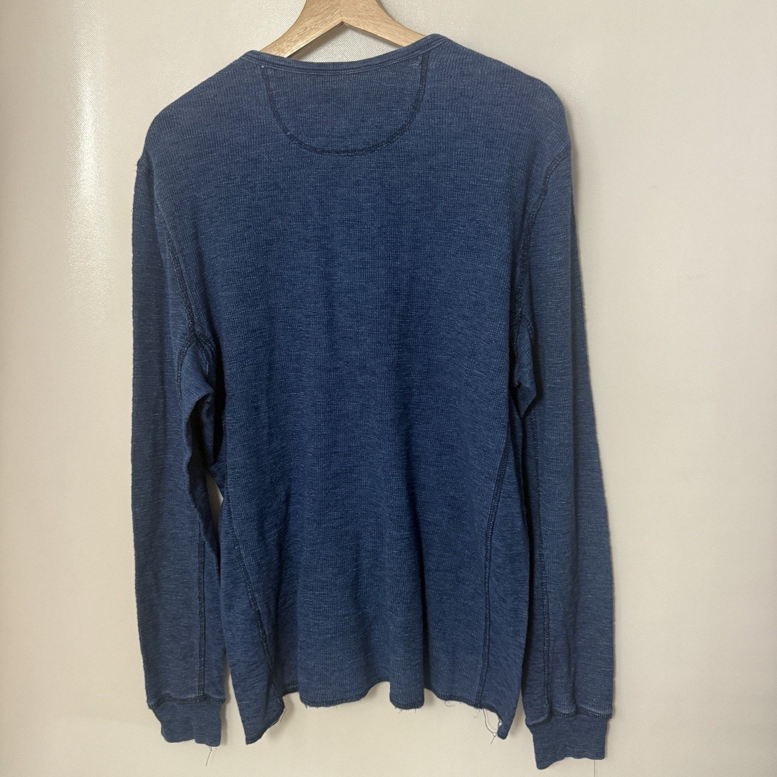 Lucky Brand Lucky Brand Lived In Henley Blue Pullover Thermal Shirt Size US L / EU 52-54 / 3 - 2 Thumbnail