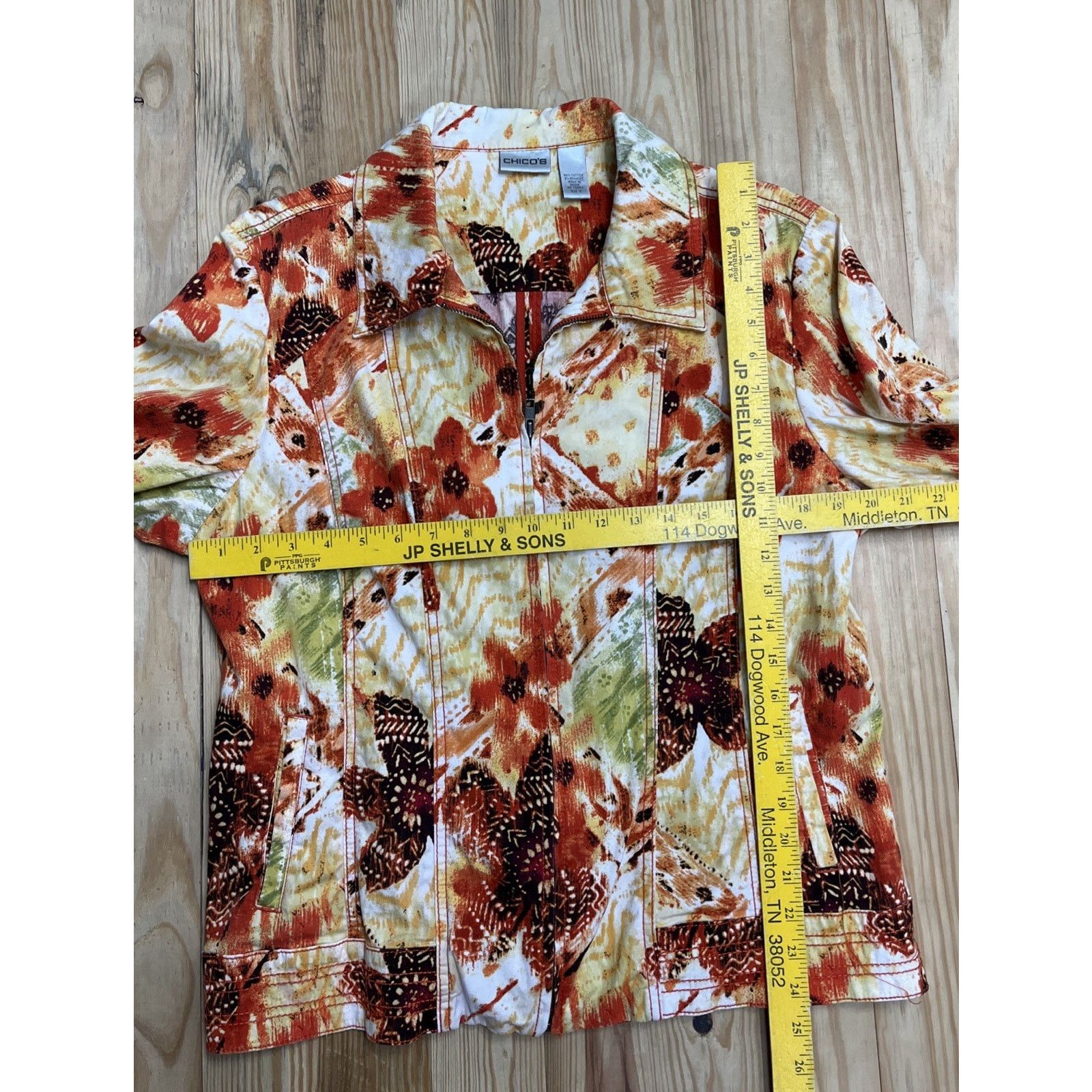 Chicos Chicos Jacket Size 3 Women Size XL Long Sleeve Yellow Orange Size XL / US 12-14 / IT 48-50 - 6 Thumbnail
