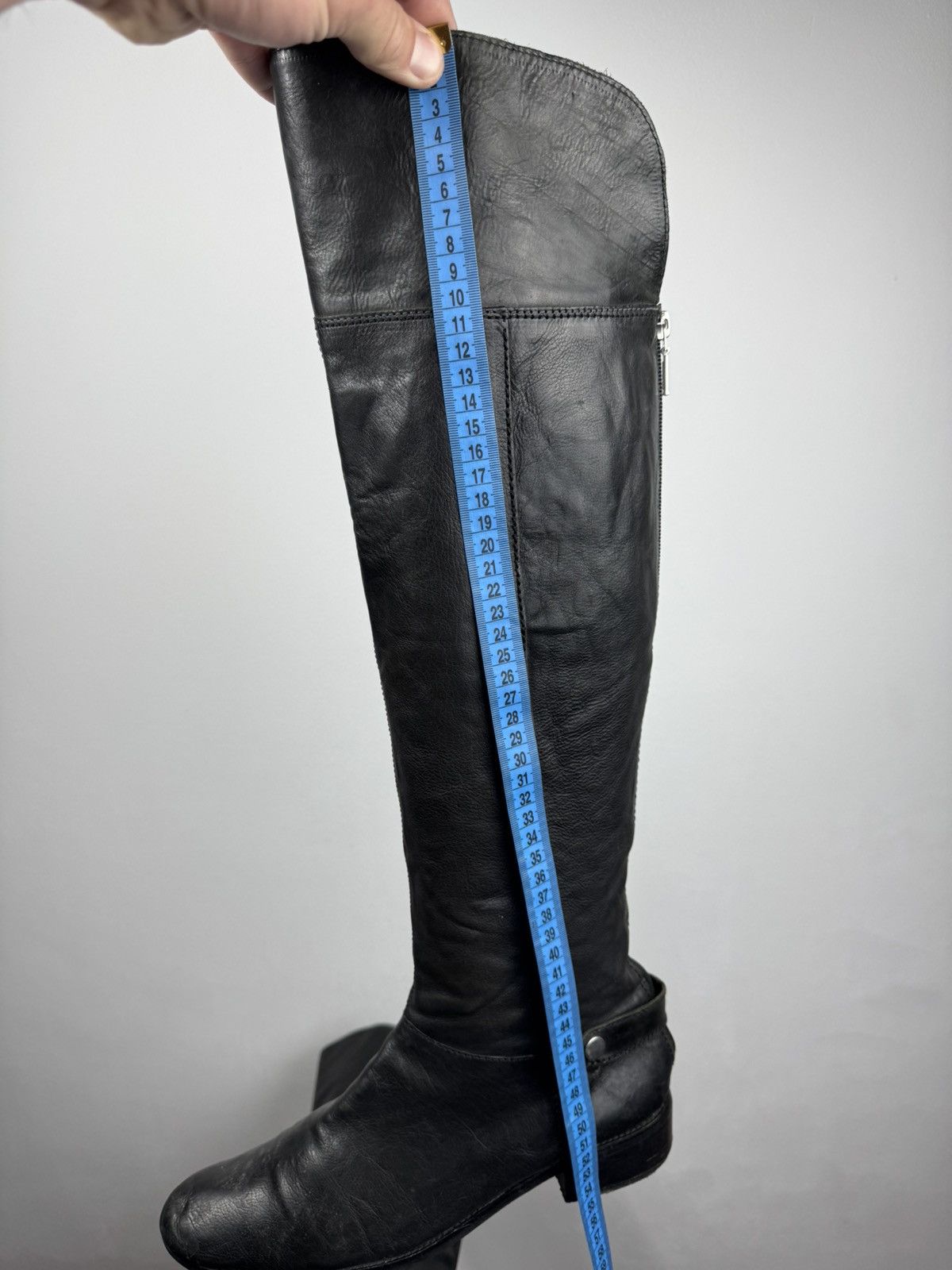 Other Vintage Black Leather High Riding Boots Tall Zip Women’s 40 Size US 9 / IT 39 - 12 Thumbnail