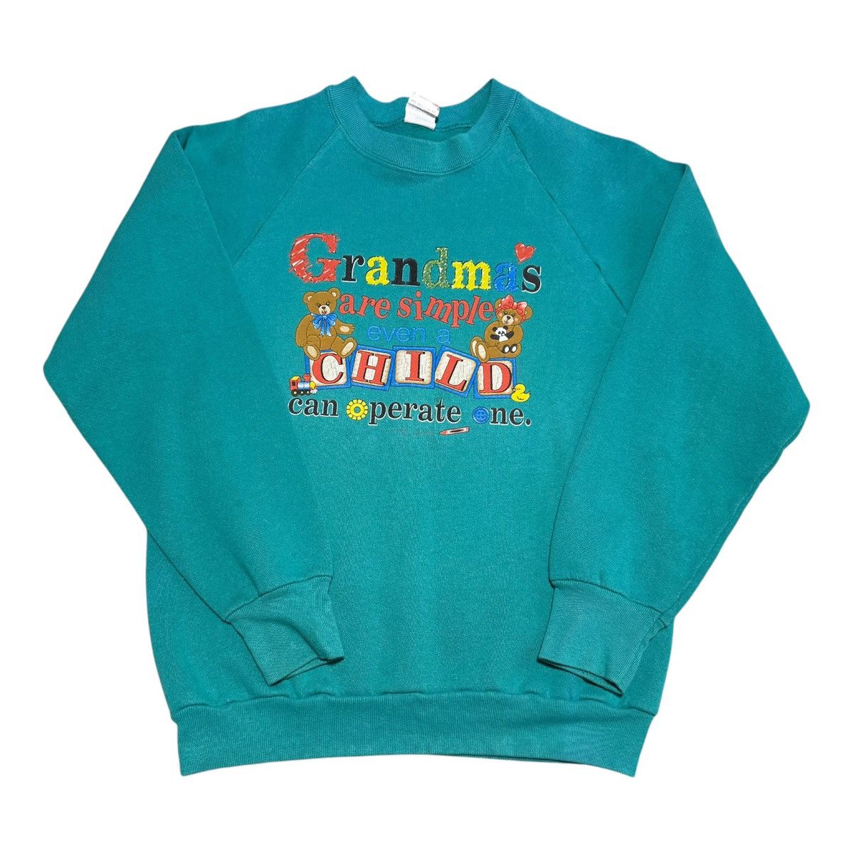 Fruit Of The Loom × Vintage Vintage Grandkid Grandma Comedy Quote Sweatshirt Adult M Size US M / EU 48-50 / 2 - 1 Thumbnail