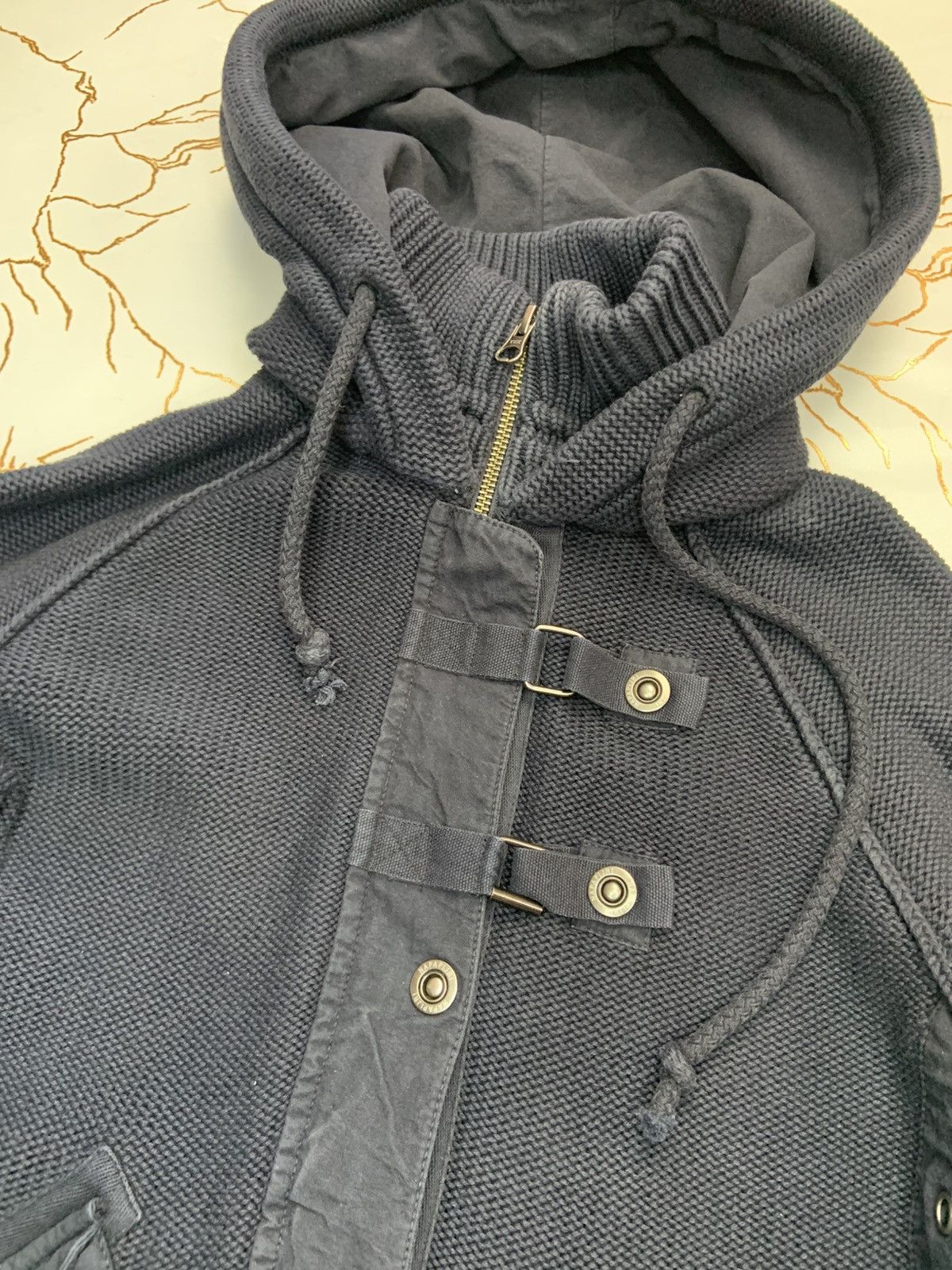 Napapijri Napapijri Women Blue Knitted Zip Hooded Sweater Size XL Size XL / US 12-14 / IT 48-50 - 4 Thumbnail