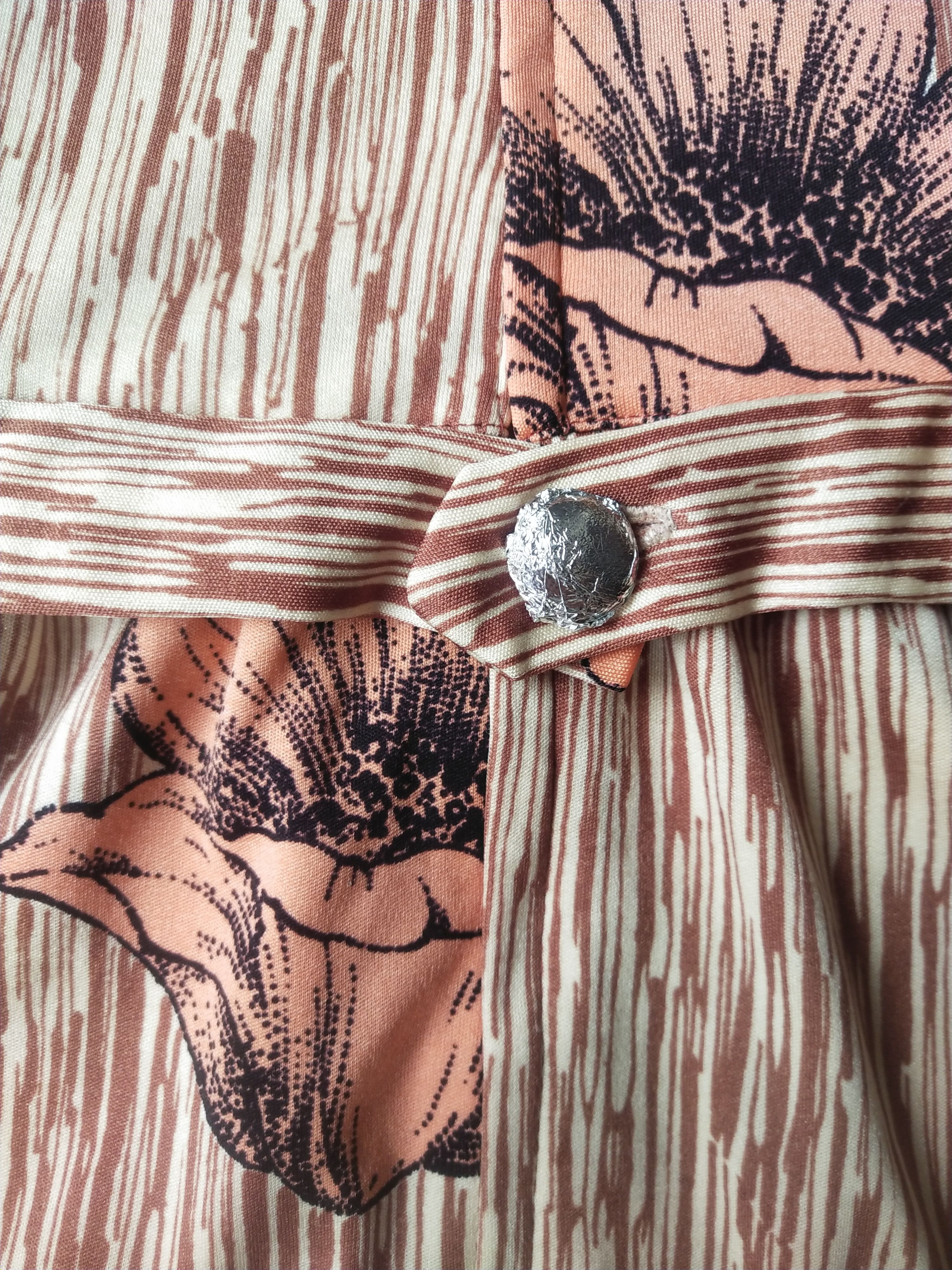 Hanae Mori 1970s Hanae Mori Vivid Floral Abstract Nylon Dress Vintage Size S / US 4 / IT 40 - 7 Thumbnail