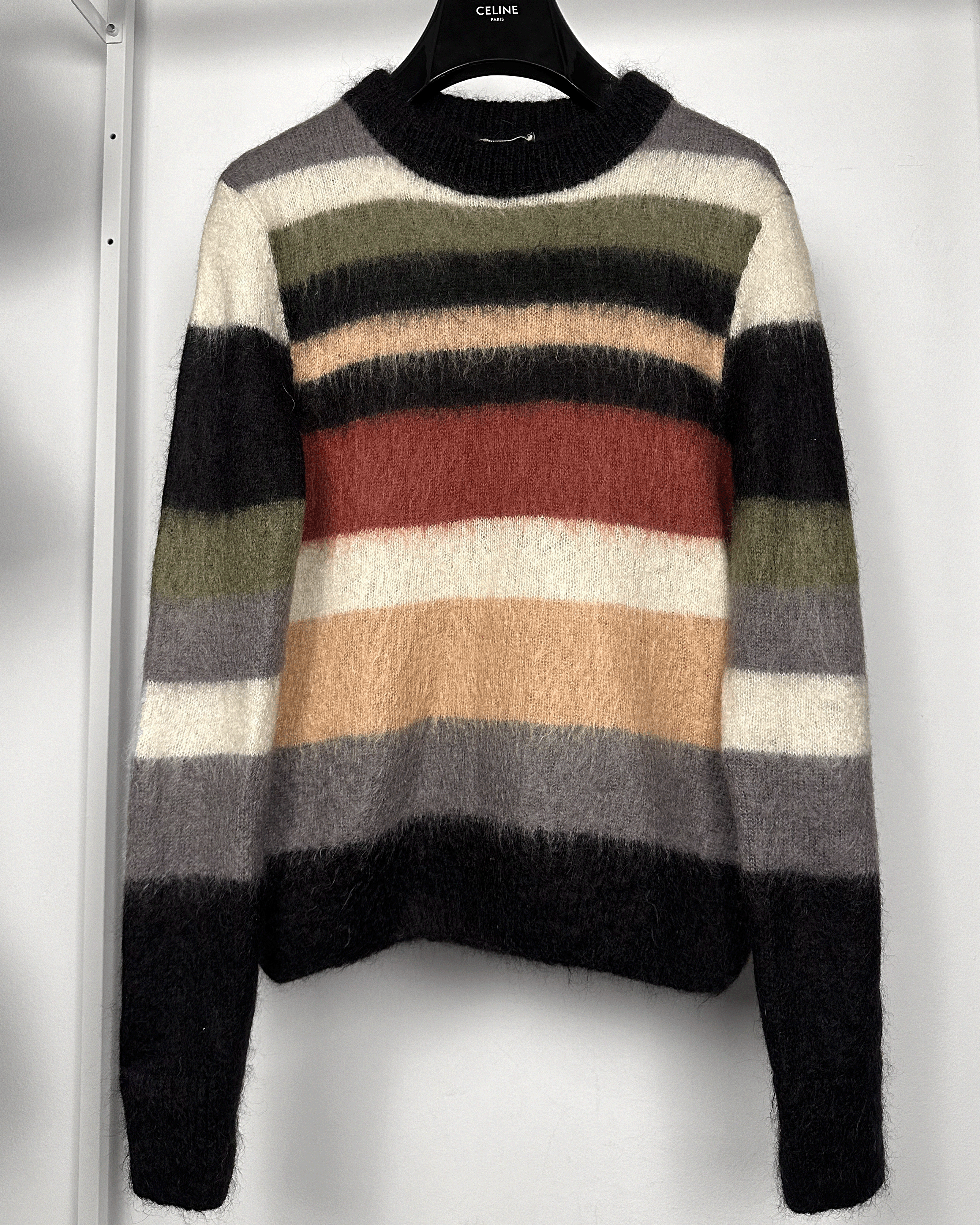 Saint Laurent Paris Saint Laurent Striped Mohair Johnny Rotten Sweater Size US M / EU 48-50 / 2 - 3 Thumbnail
