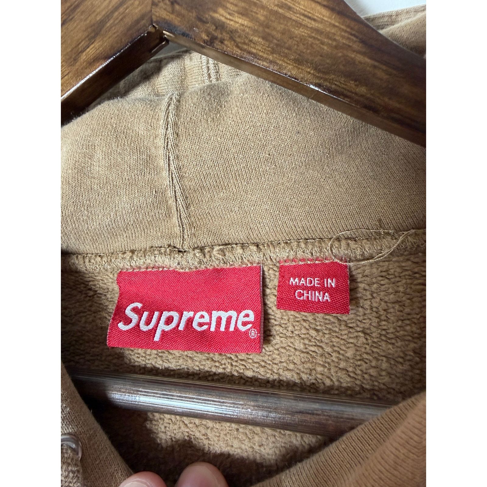 Supreme Supreme Cropped Panels Hooded Sweatshirt 'Light Brown' Size ONE SIZE - 6 Thumbnail