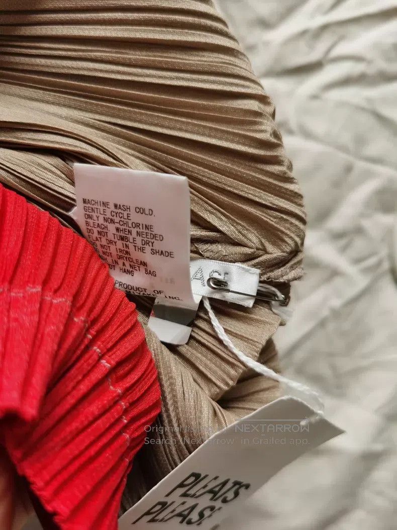 Issey Miyake Issey Miyake Red & Golden Brown Color-Blocked Batwing Slee Size L / US 10 / IT 46 - 6 Thumbnail