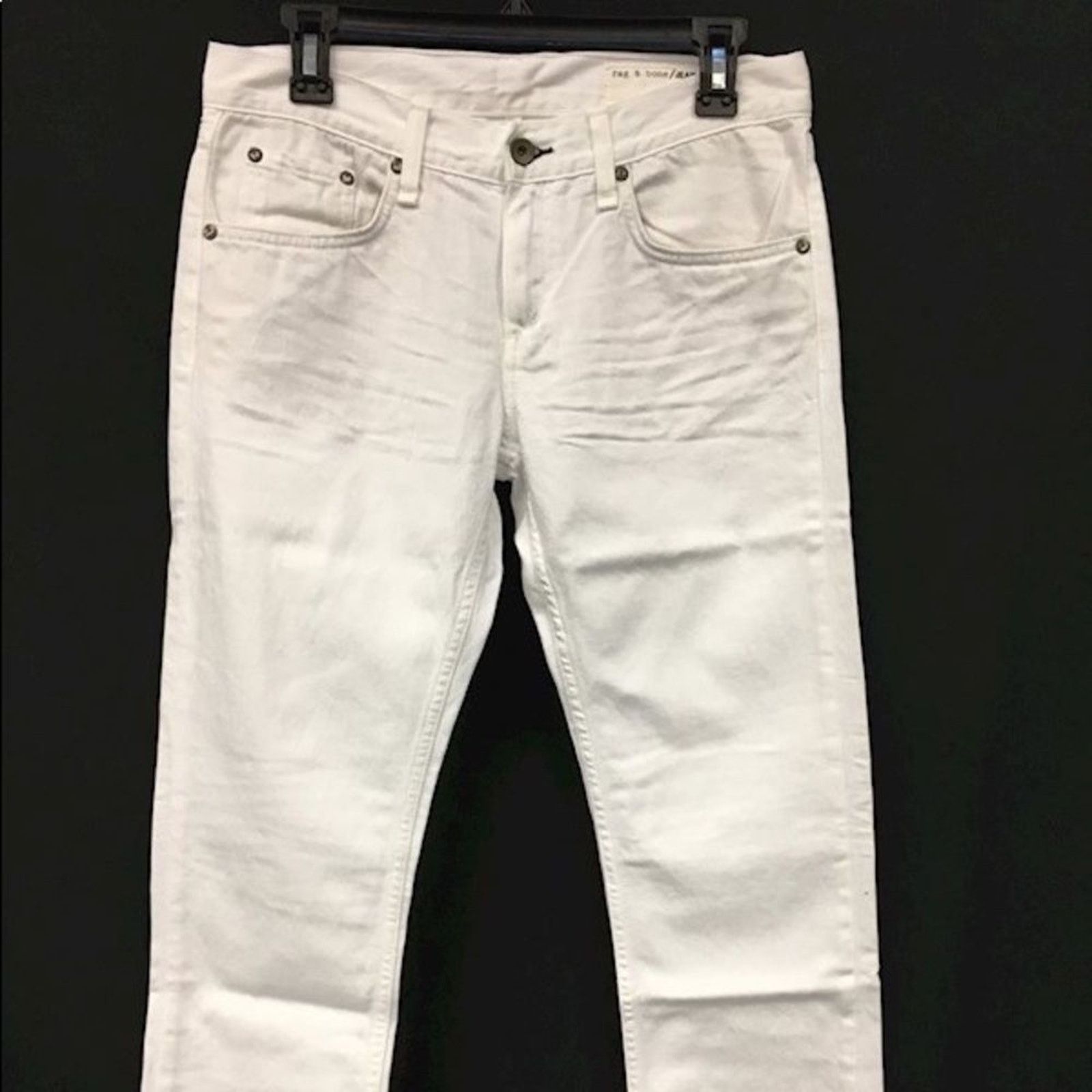 Rag & Bone RAG & BONE Aged Release White Raw Hem Skinny Jeans Sz 25 Size 25" / US 0 / IT 36 - 2 Thumbnail